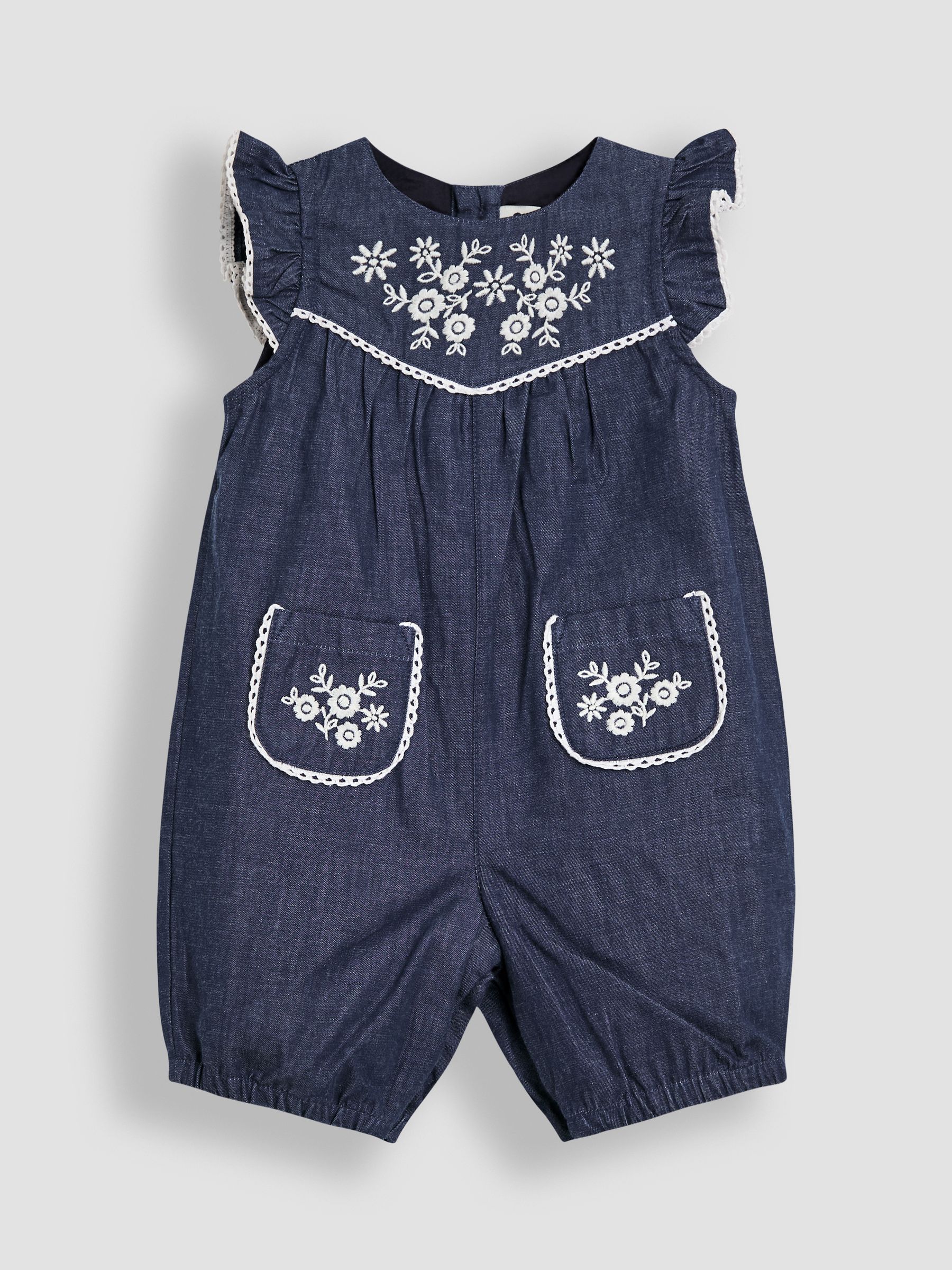 Blue Embroidered Chambray Dungarees & Top Set - Image 2 of 7
