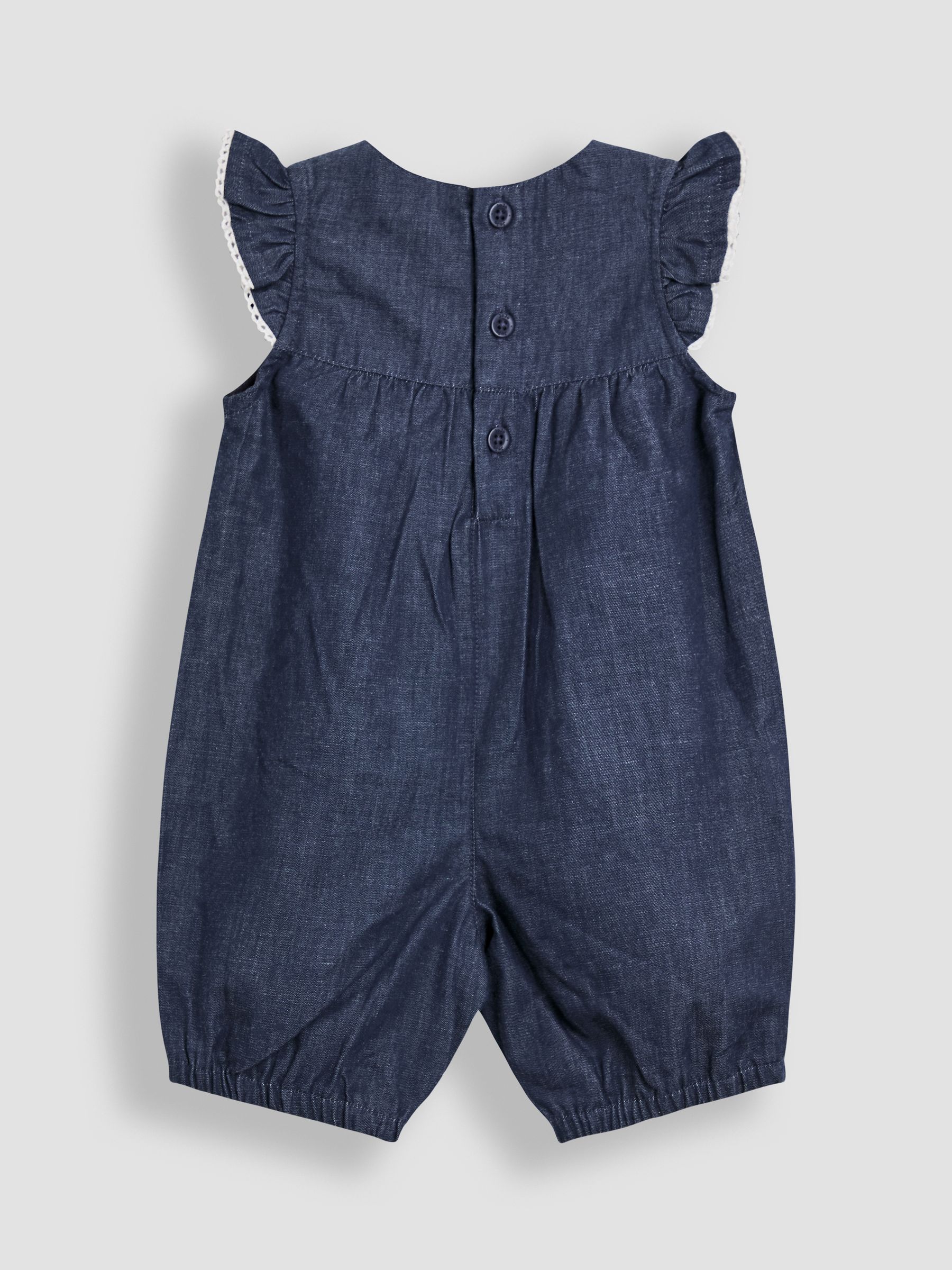 Blue Embroidered Chambray Dungarees & Top Set - Image 3 of 7