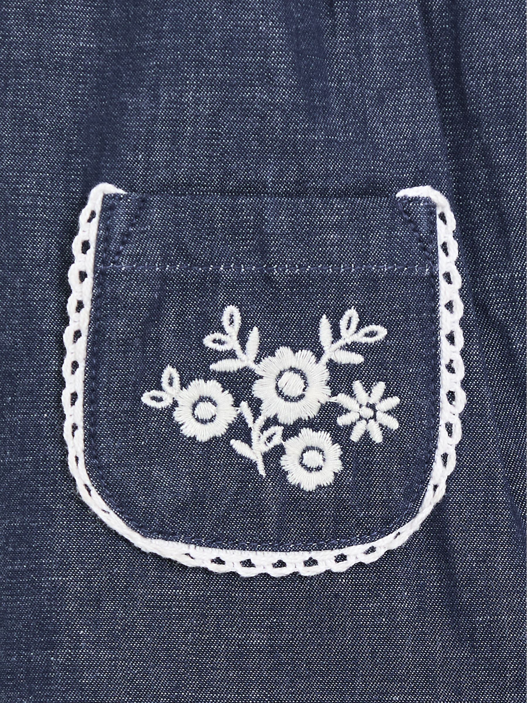 Blue Embroidered Chambray Dungarees & Top Set - Image 7 of 7