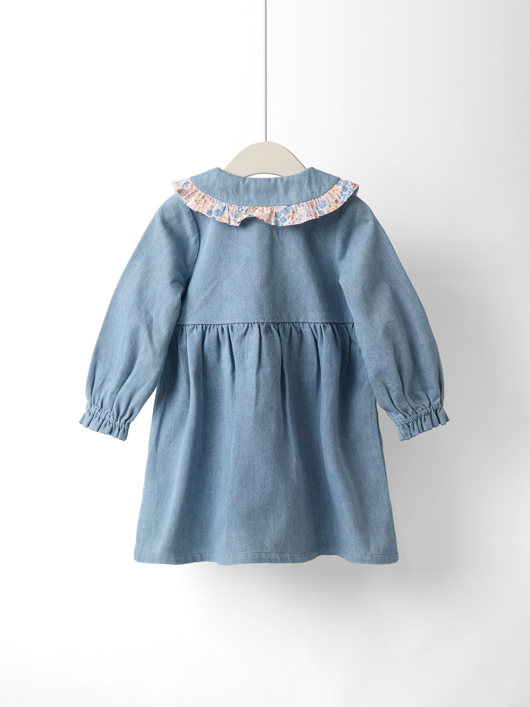 Blue Appliqué Frill Collar Denim Dress - Image 2 of 4