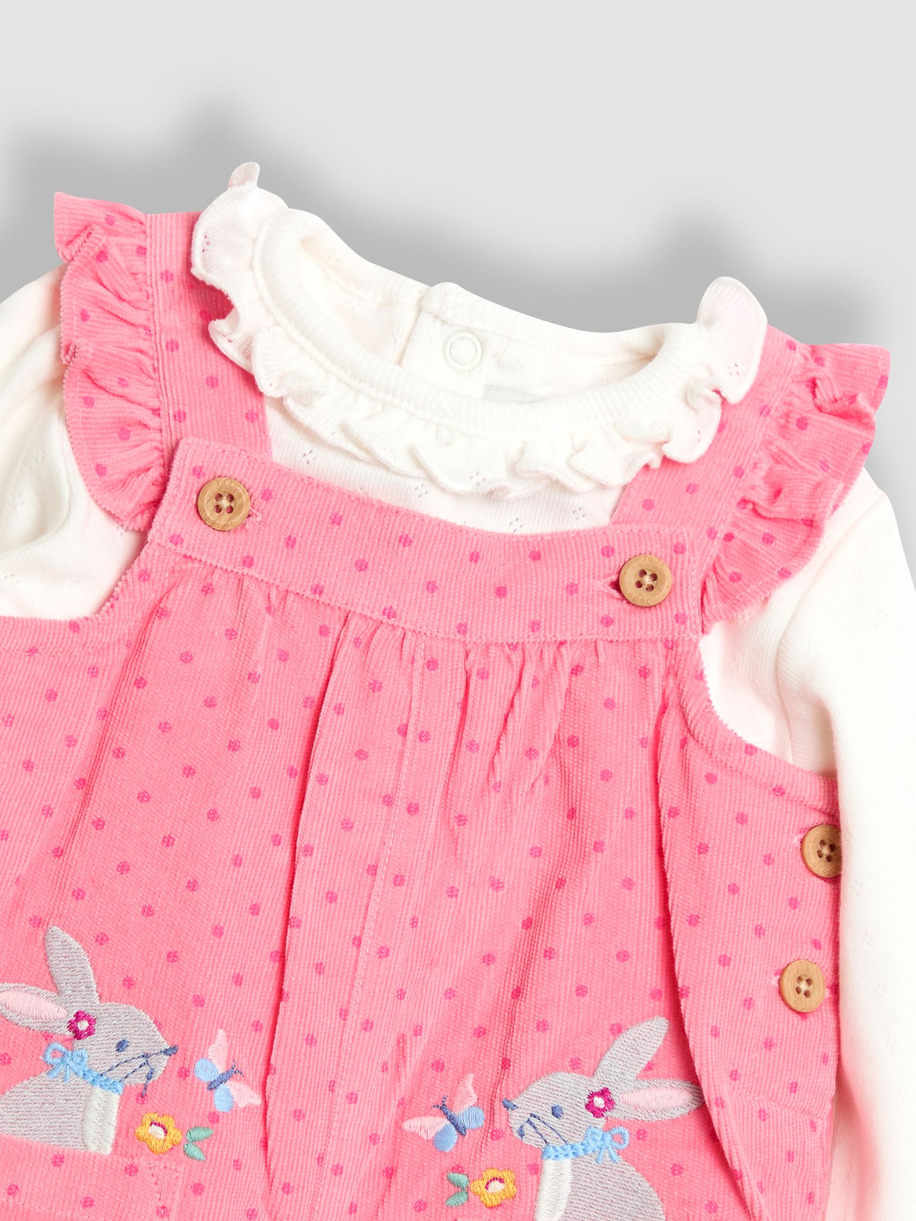 Pink Appliqué Cord Dungarees & Top Set - Image 6 of 6