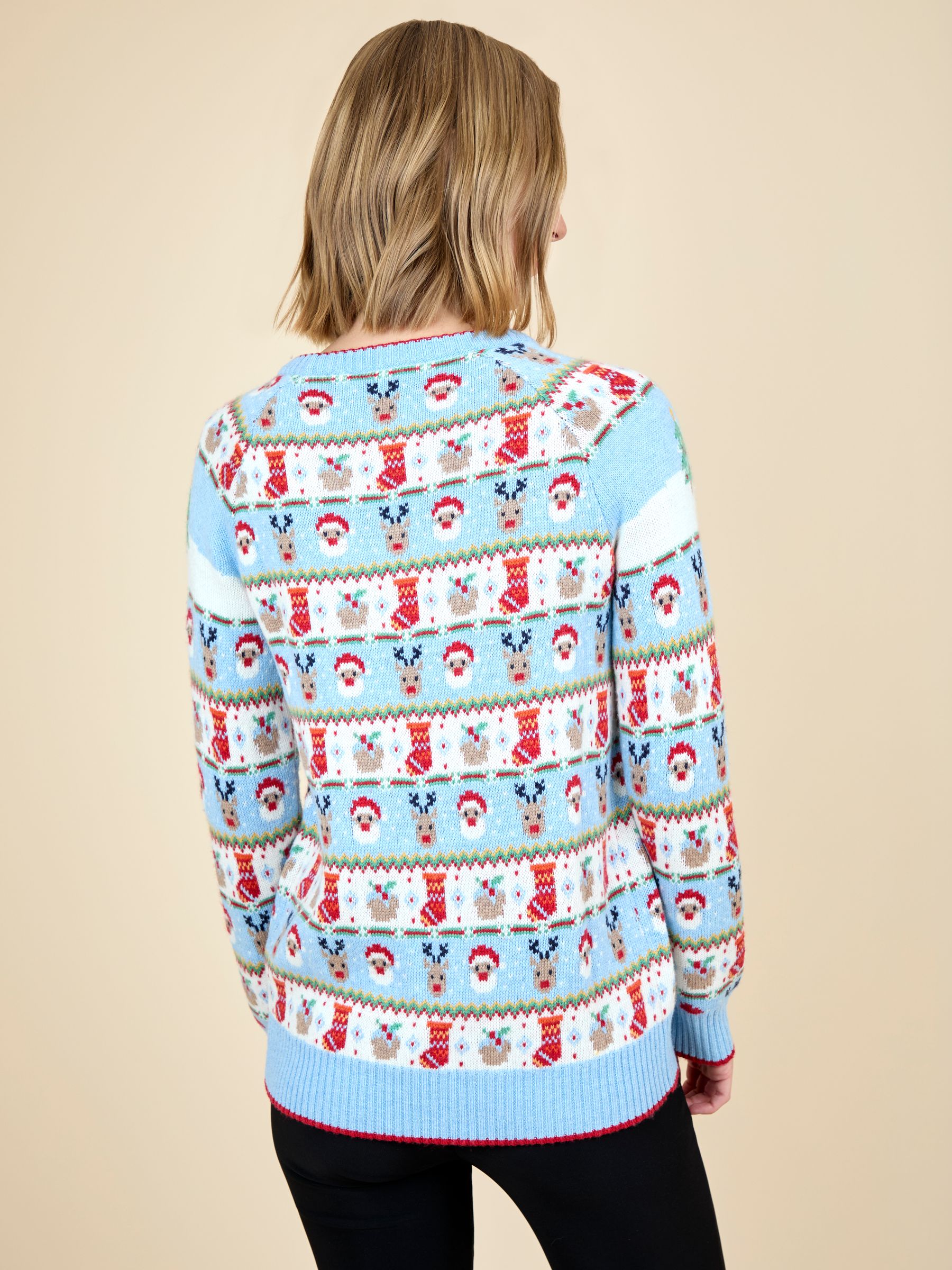 Blue Women's Christmas Fair Ground Fairisle Jumper - Image 2 of 3