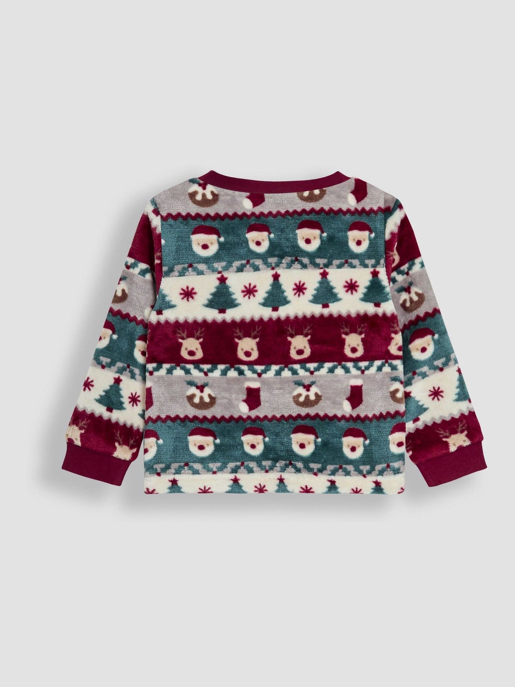 Red Christmas Reindeer Character Cosy Jersey Pyjamas - Image 3 of 5