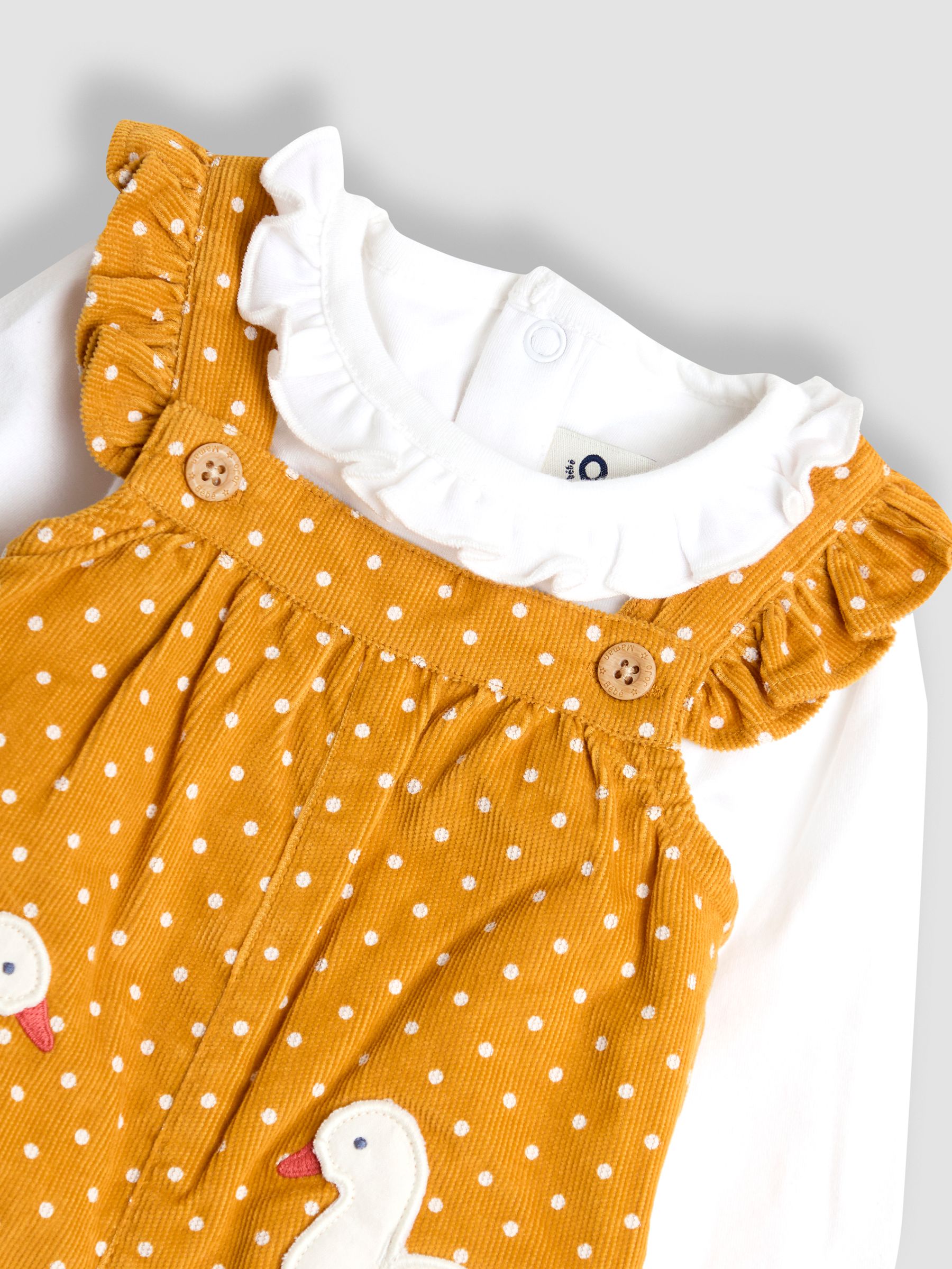 Yellow Appliqué Cord Dungarees & Top Set - Image 6 of 6