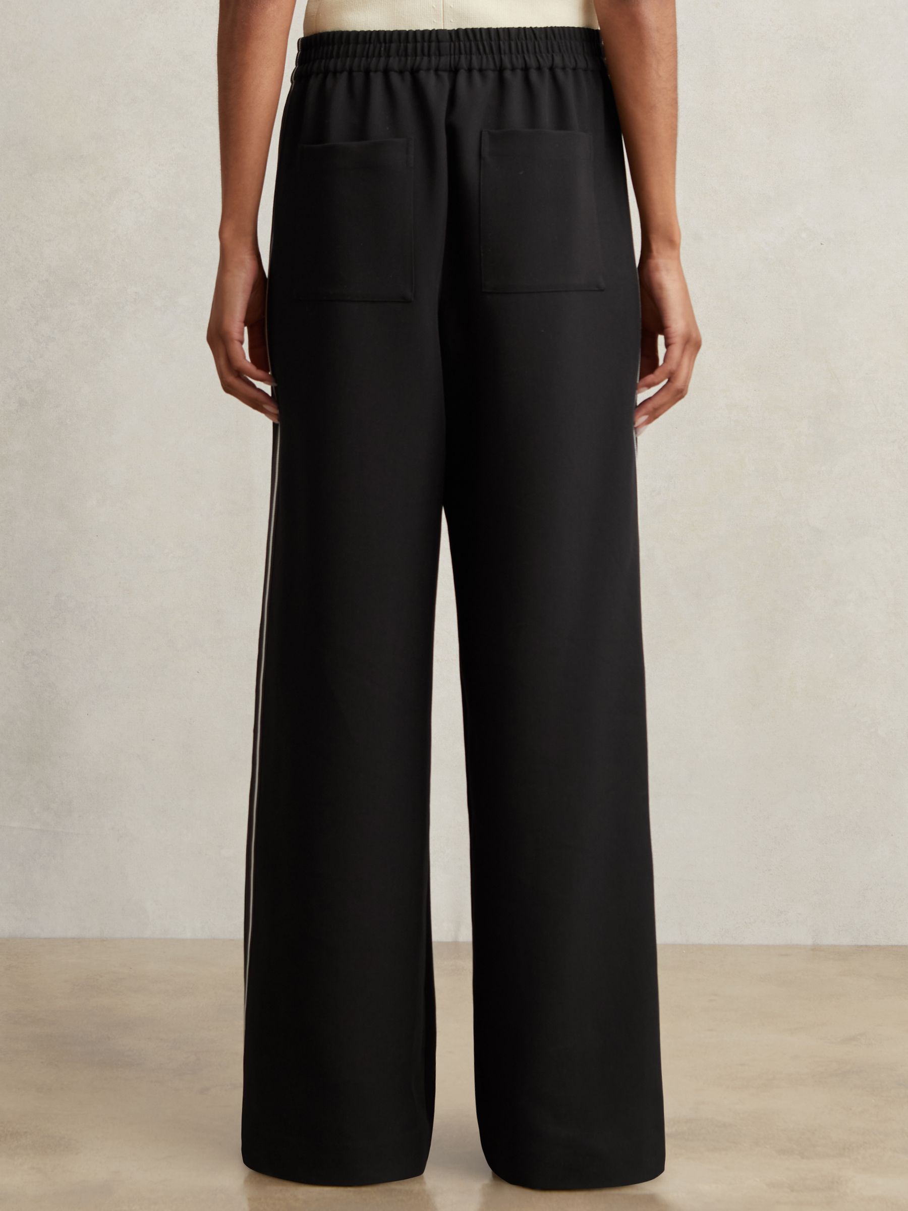 Petite Side-Stripe Wide-Leg Trousers in Black - image 5