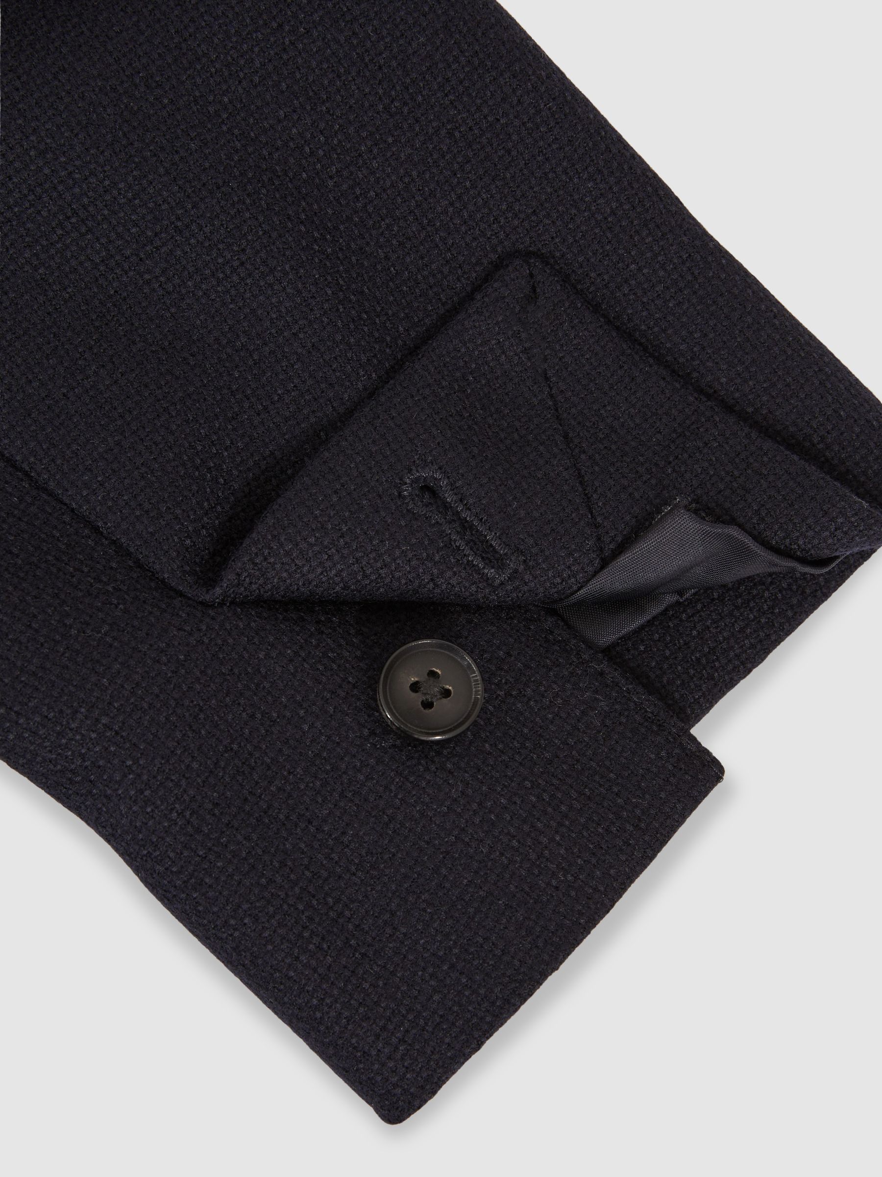 Wool-Blend Single-Breasted Blazer Slim-Fit in Navy - Image 7 of 7