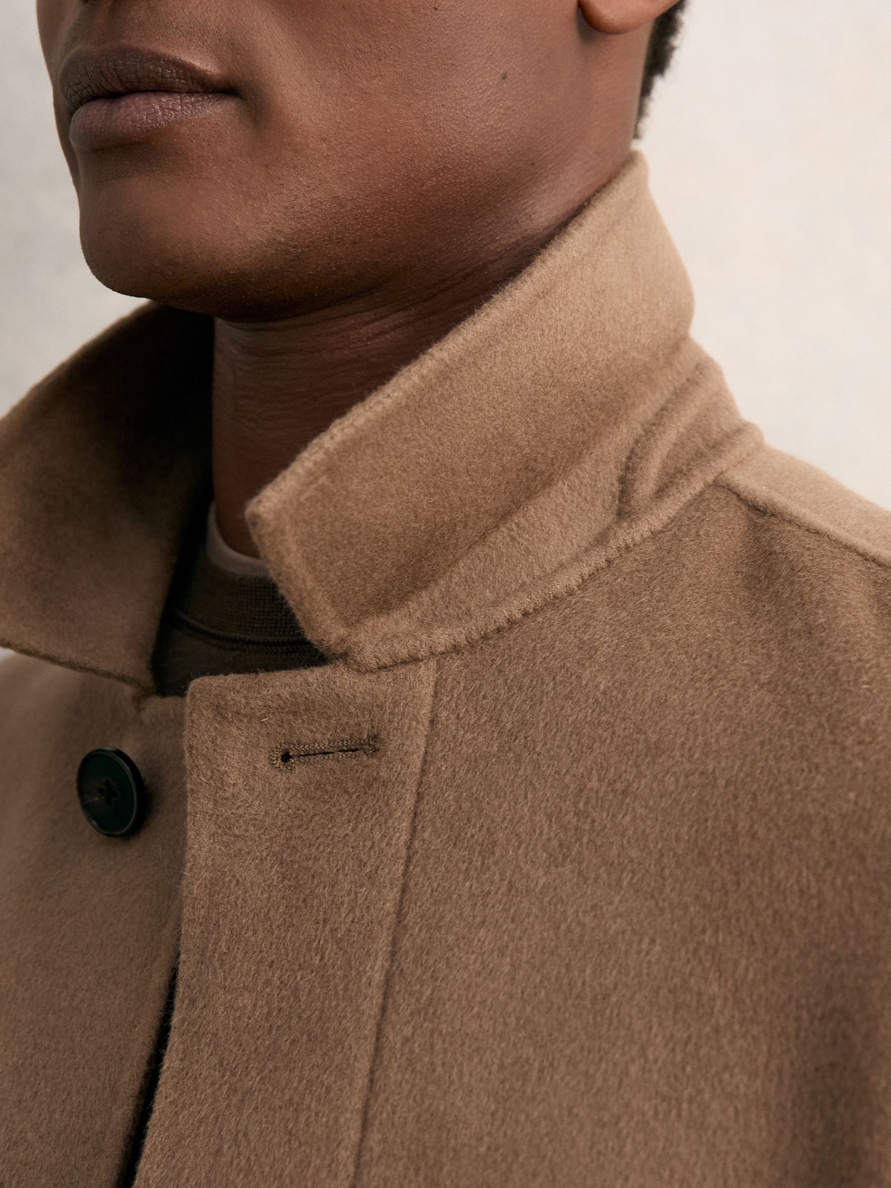 Wool Blend Double Face Button Jacket in Brown - Image 5 of 8