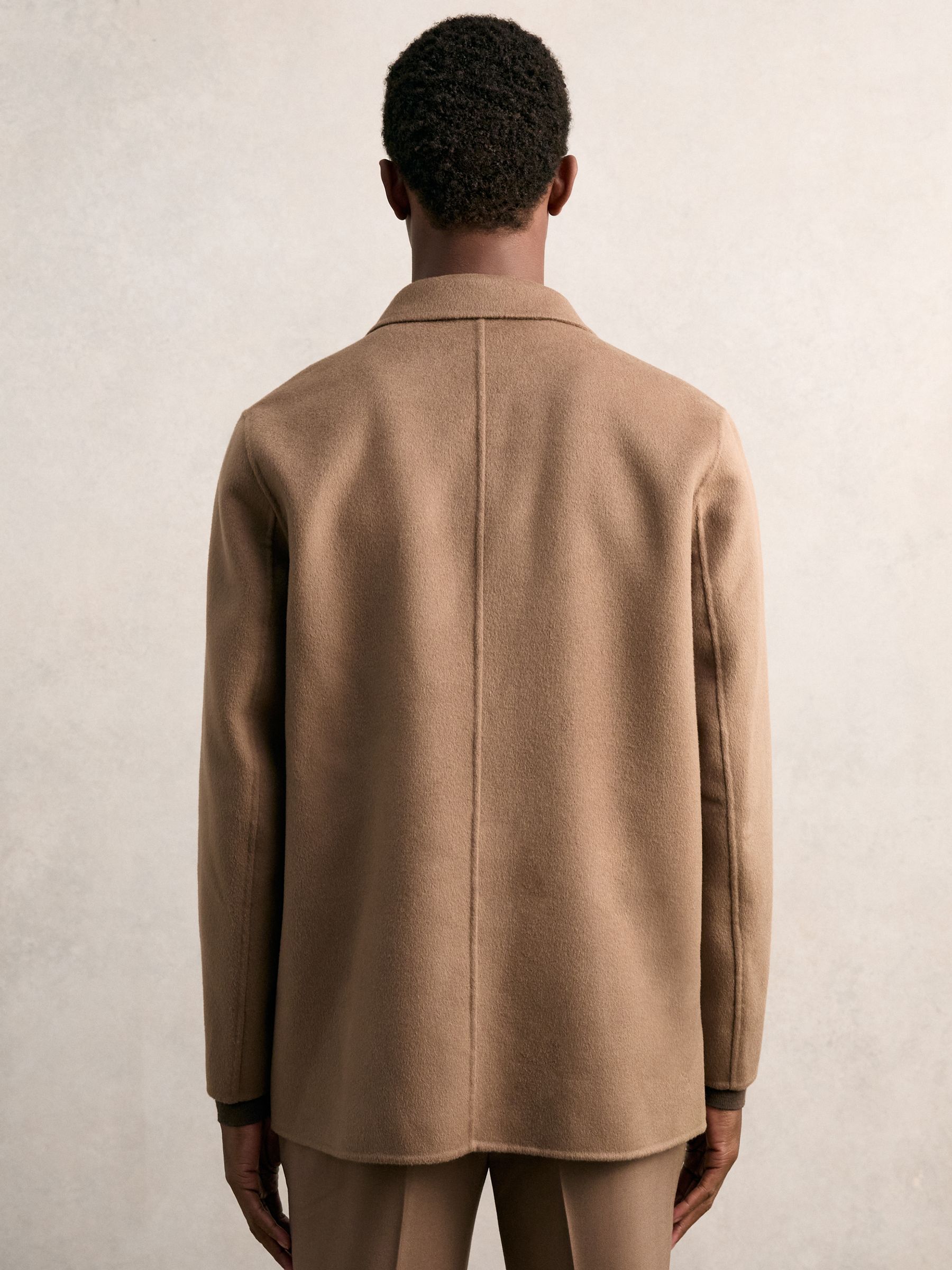 Wool Blend Double Face Button Jacket in Brown - image 5
