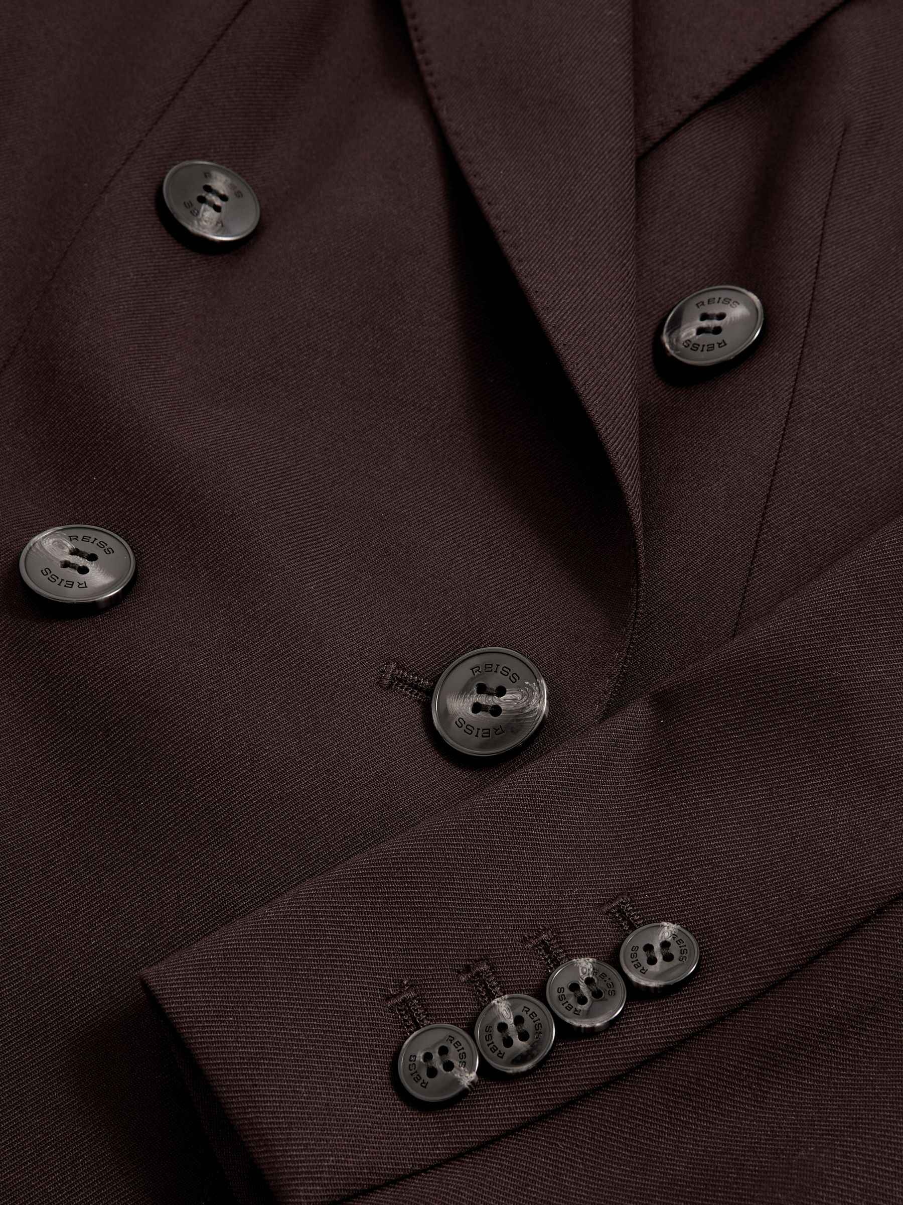 Petite Wool-Blend Double-Breasted Suit Blazer in Aubergine - image 4