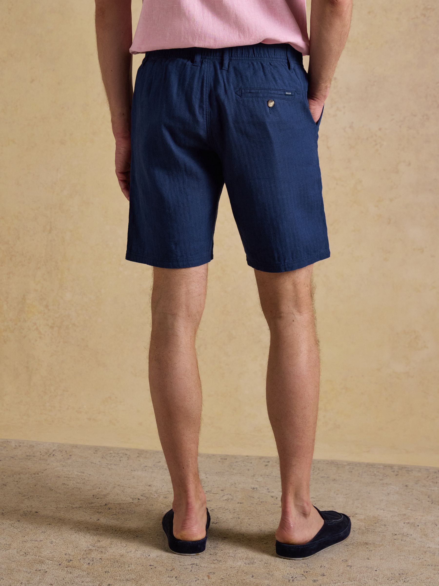 Dark Blue Linen Blend Shorts - Image 2 of 7