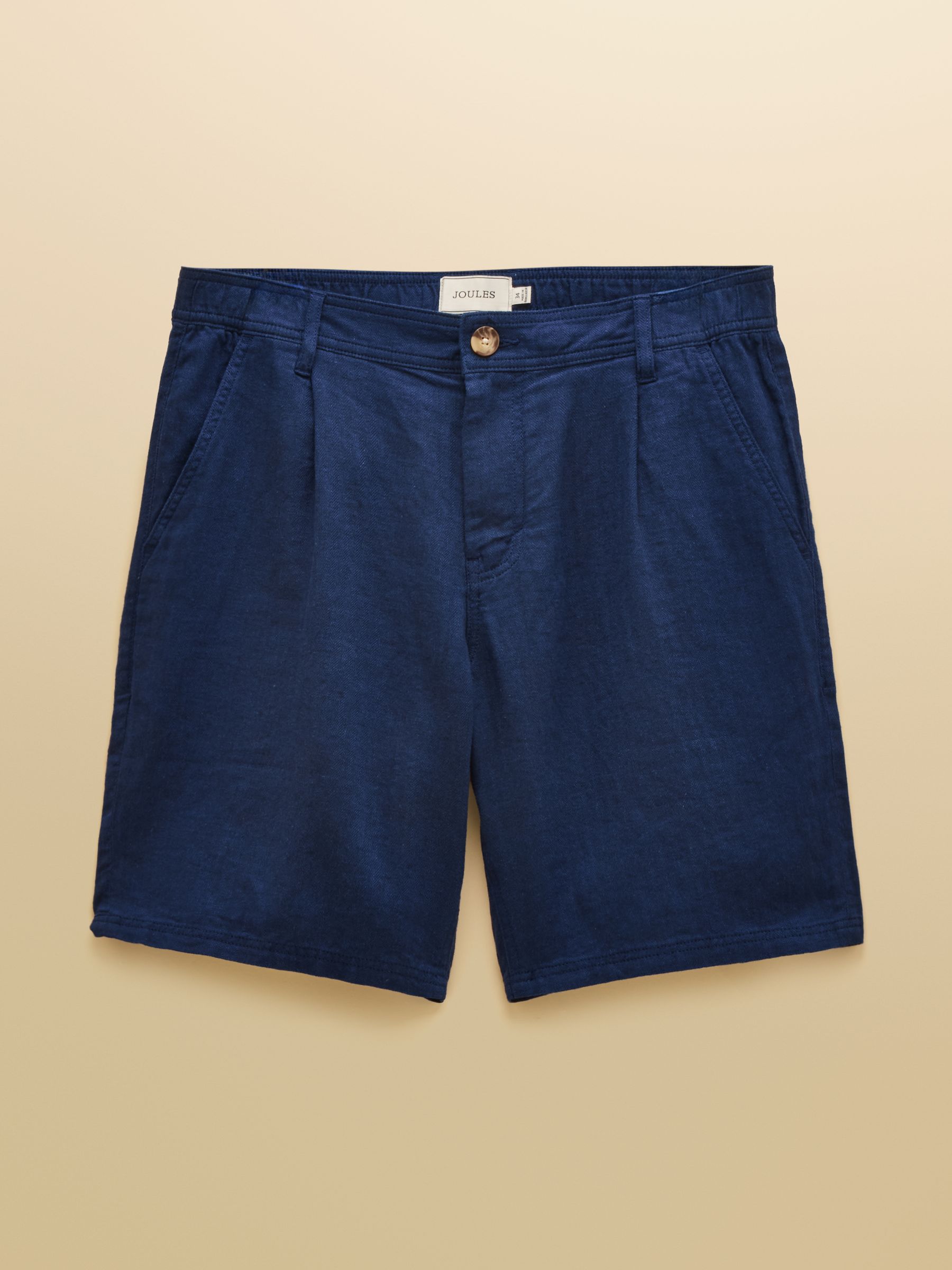 Dark Blue Linen Blend Shorts - Image 7 of 7