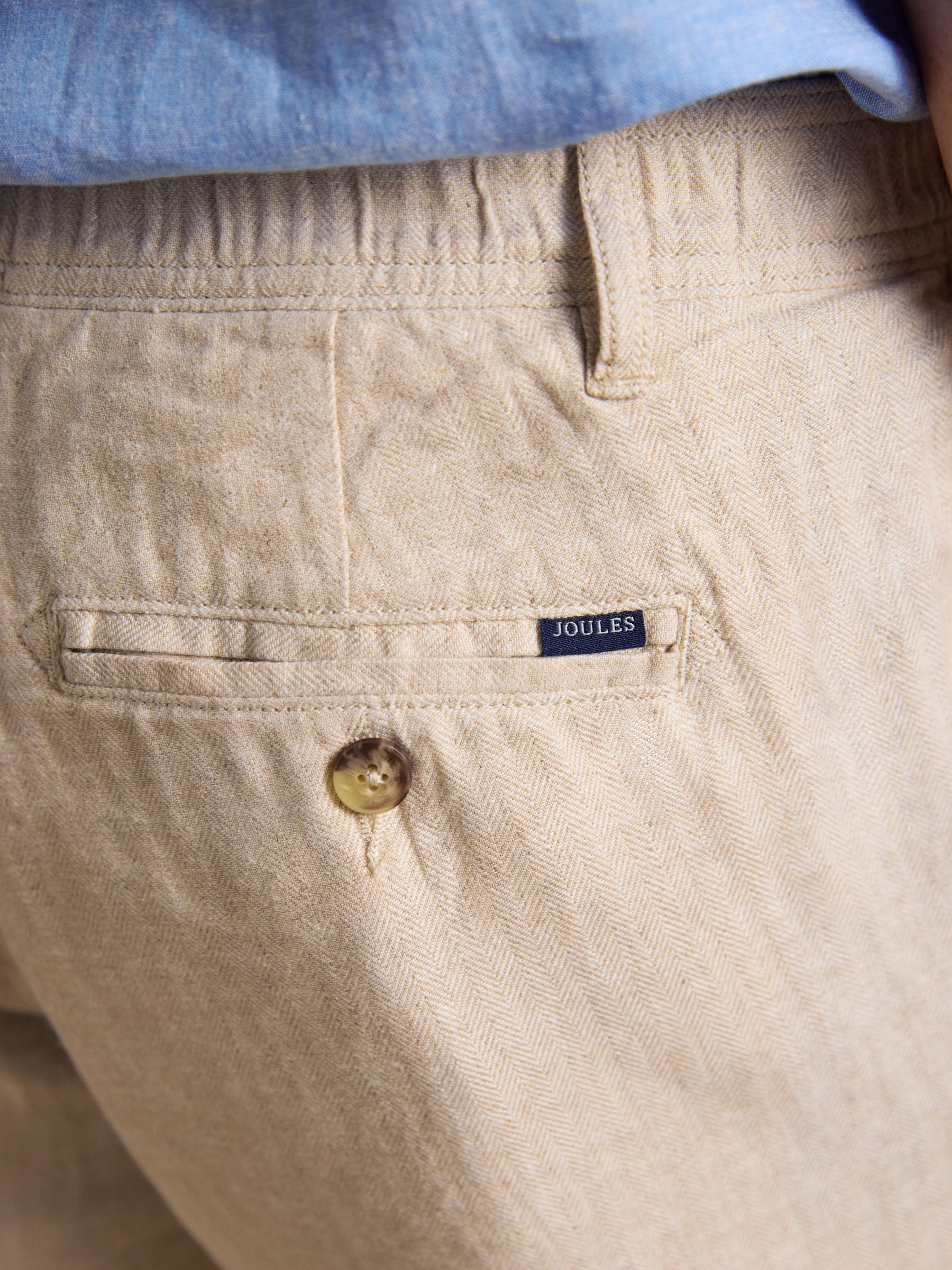 Neutral Linen Blend Shorts - Image 6 of 7