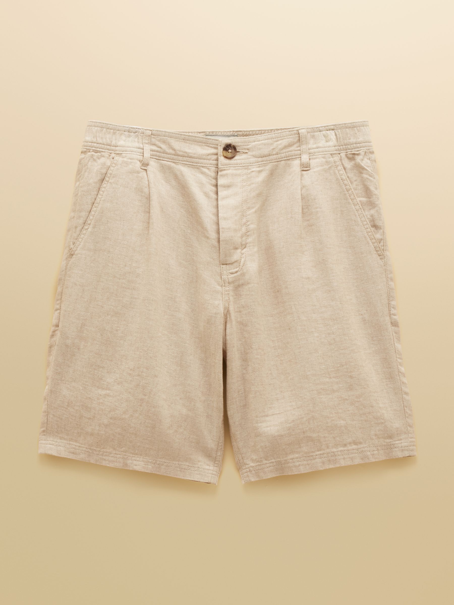 Neutral Linen Blend Shorts - Image 7 of 7
