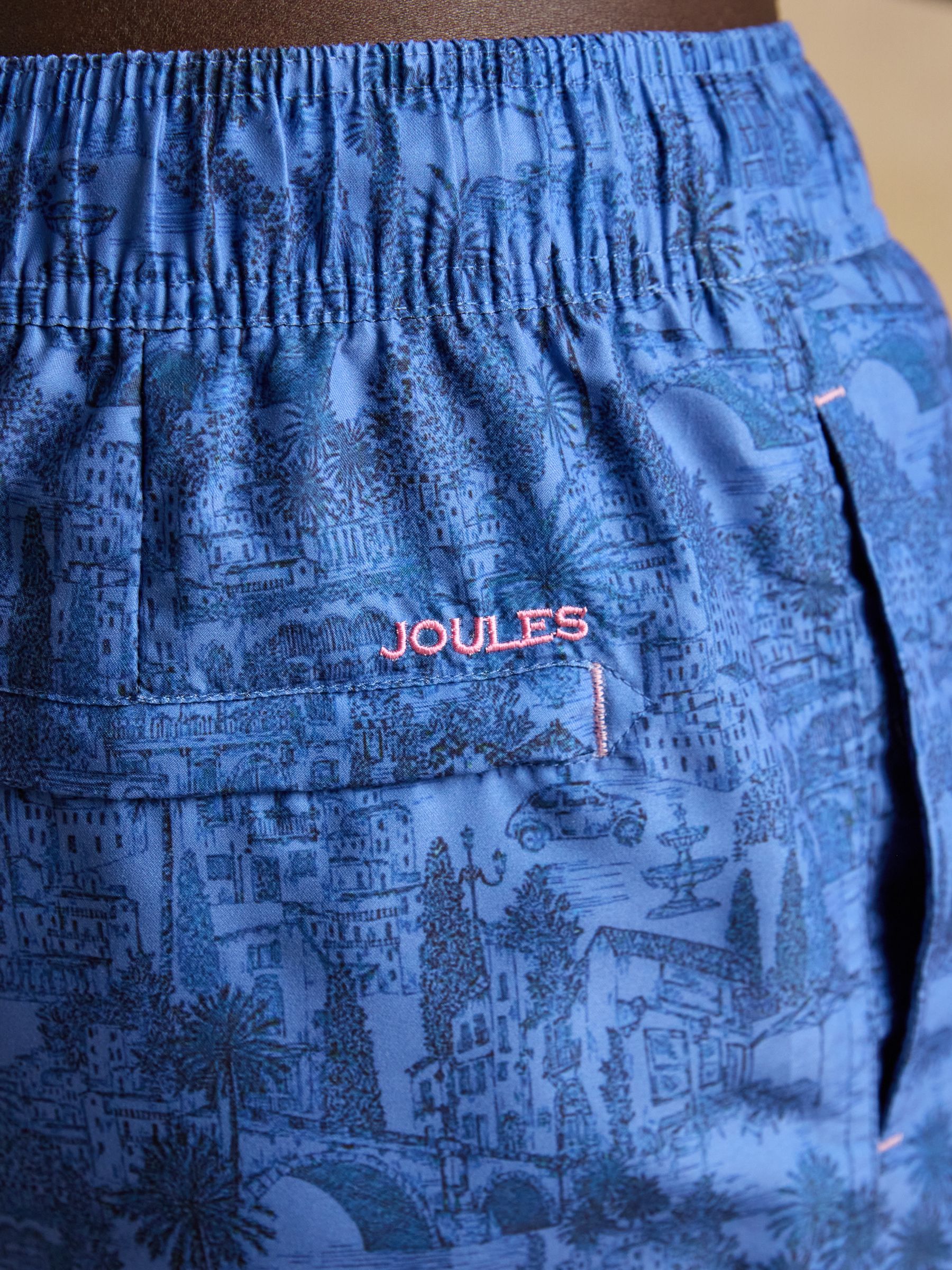 Overton Blue Scene Printed Rugby Style Swim Shorts - Image 7 of 8