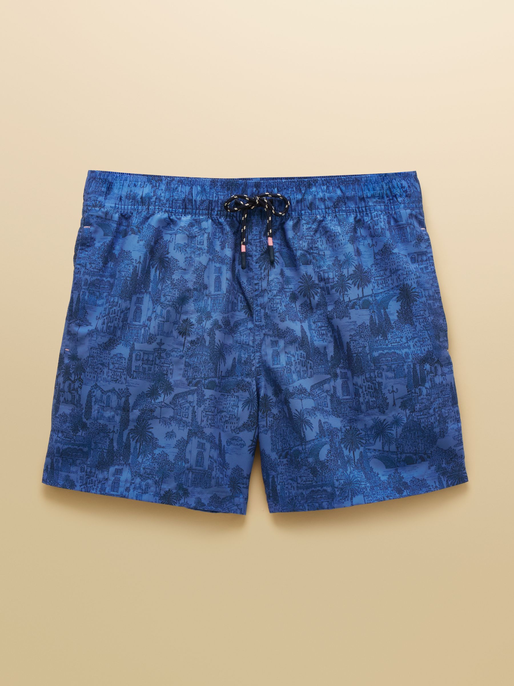 Overton Blue Scene Printed Rugby Style Swim Shorts - Image 8 of 8