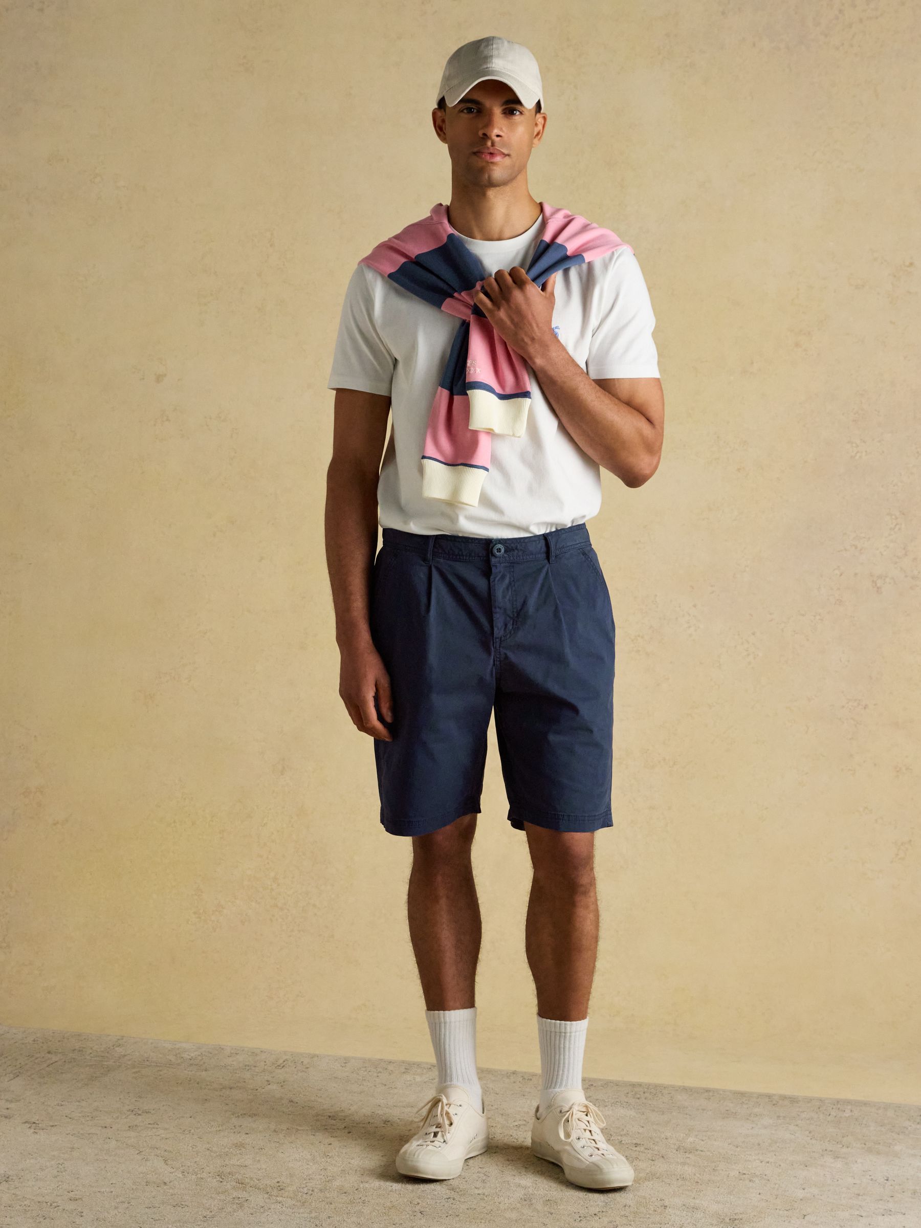 Norfolk Navy Garment Dyed Relaxed Fit Chino Shorts - Image 3 of 7