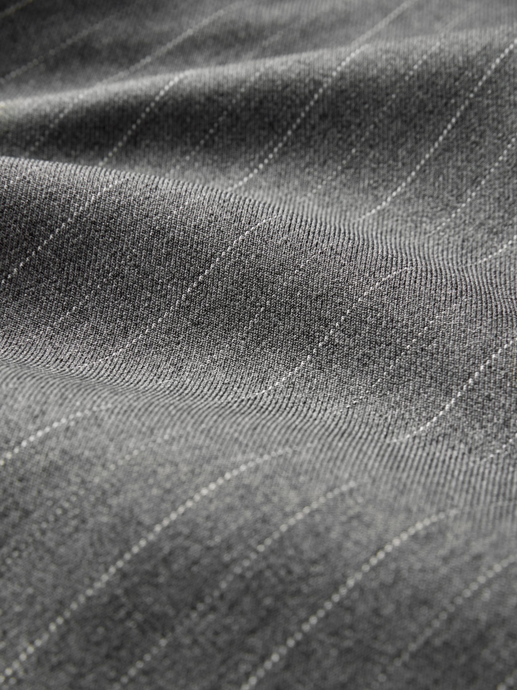 Black/Dark Grey - 2 Pack Pinstripe Wide Leg Pull On Trousers - Image 9 of 10