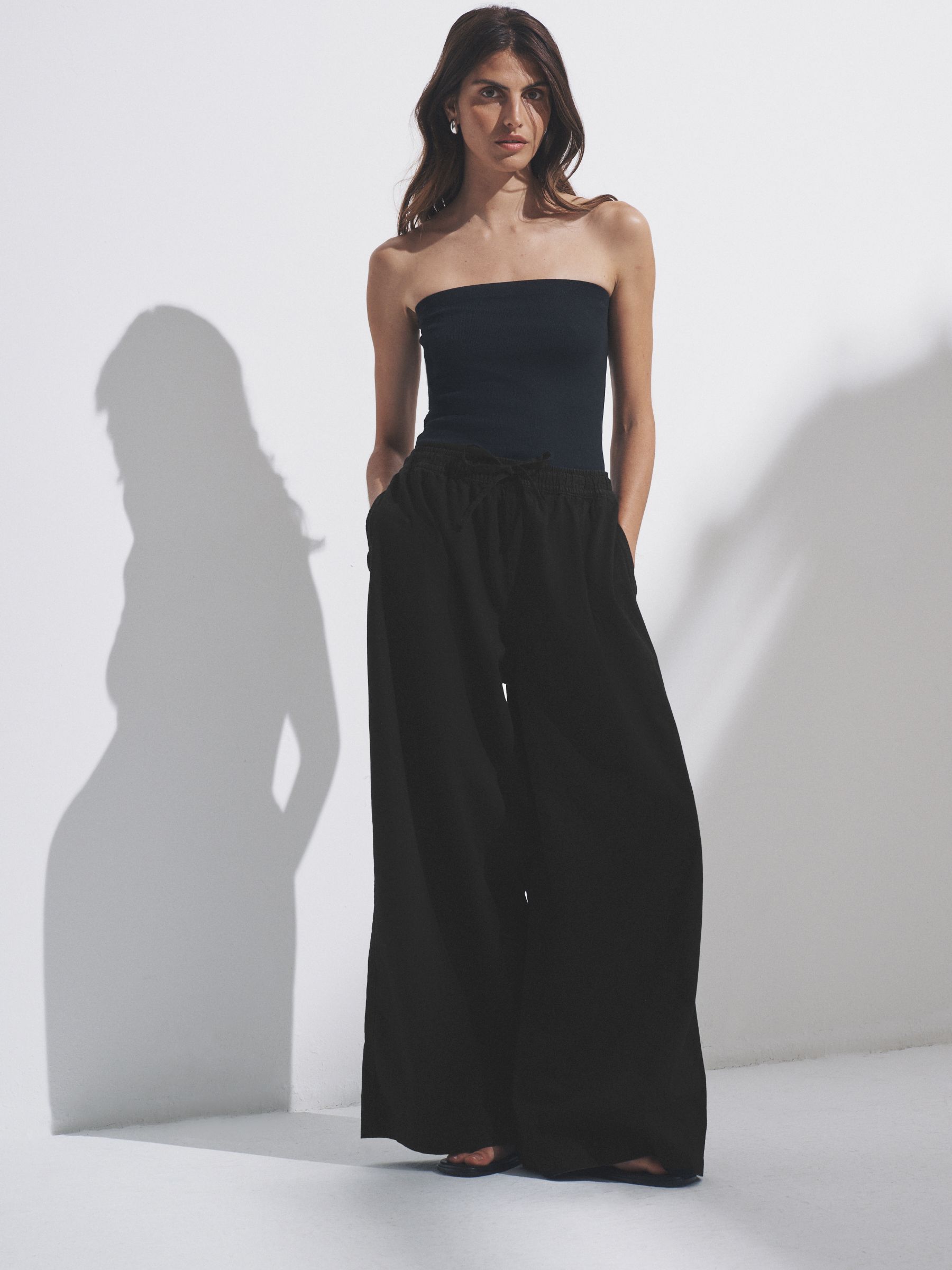 Indigo Blue/Black 2 Pack Pull On Wide Leg Lightweight Jeans - Image 2 of 8