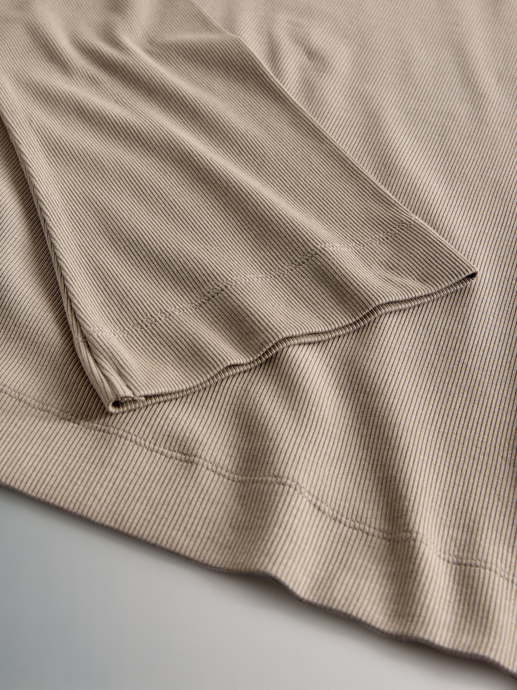 Black/Chocolate Brown/Neutral - 3 Pack Ribbed Flare Sleeve T-Shirts - Image 10 of 10