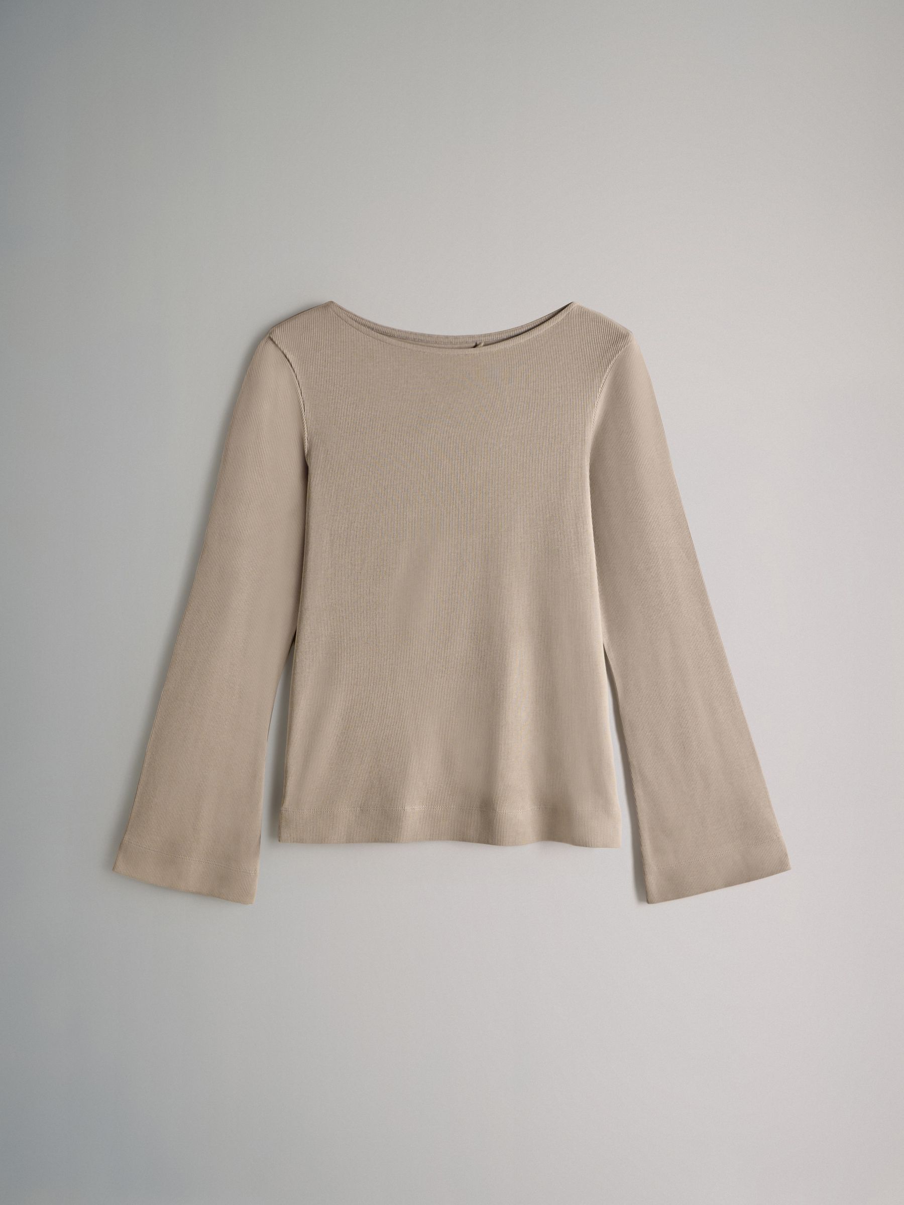 Black/Chocolate Brown/Neutral - 3 Pack Ribbed Flare Sleeve T-Shirts - Image 3 of 10
