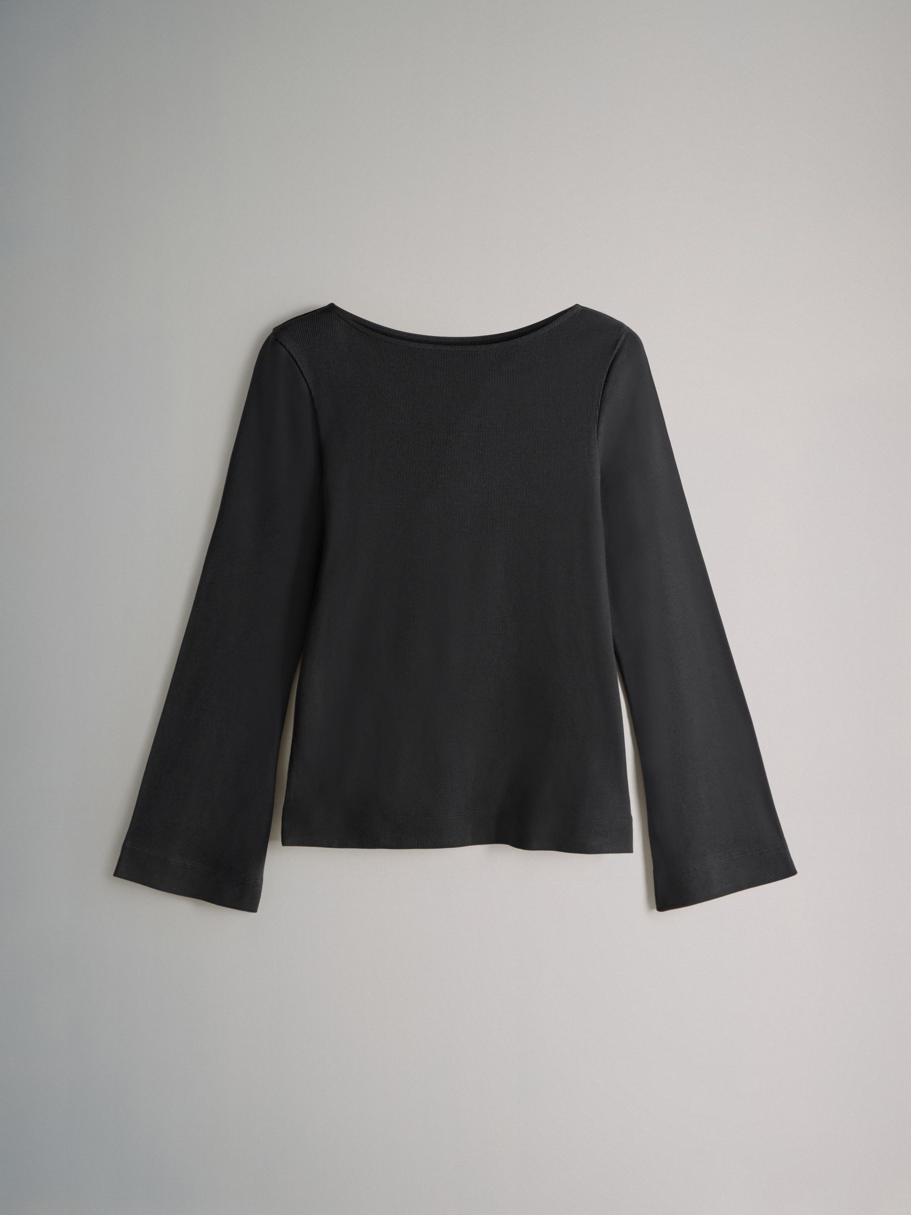 Black/Chocolate Brown/Neutral - 3 Pack Ribbed Flare Sleeve T-Shirts - Image 8 of 10
