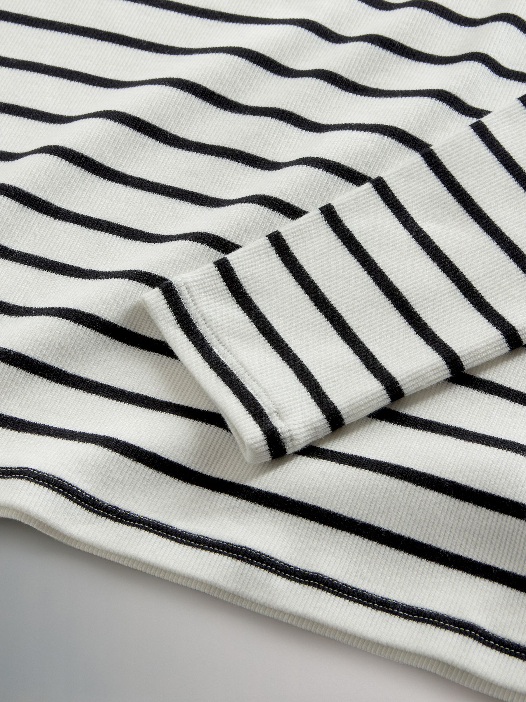 Black/Stripe/Chocolate Brown 3 Pack Collared Rib Polo T-Shirts - Image 6 of 6