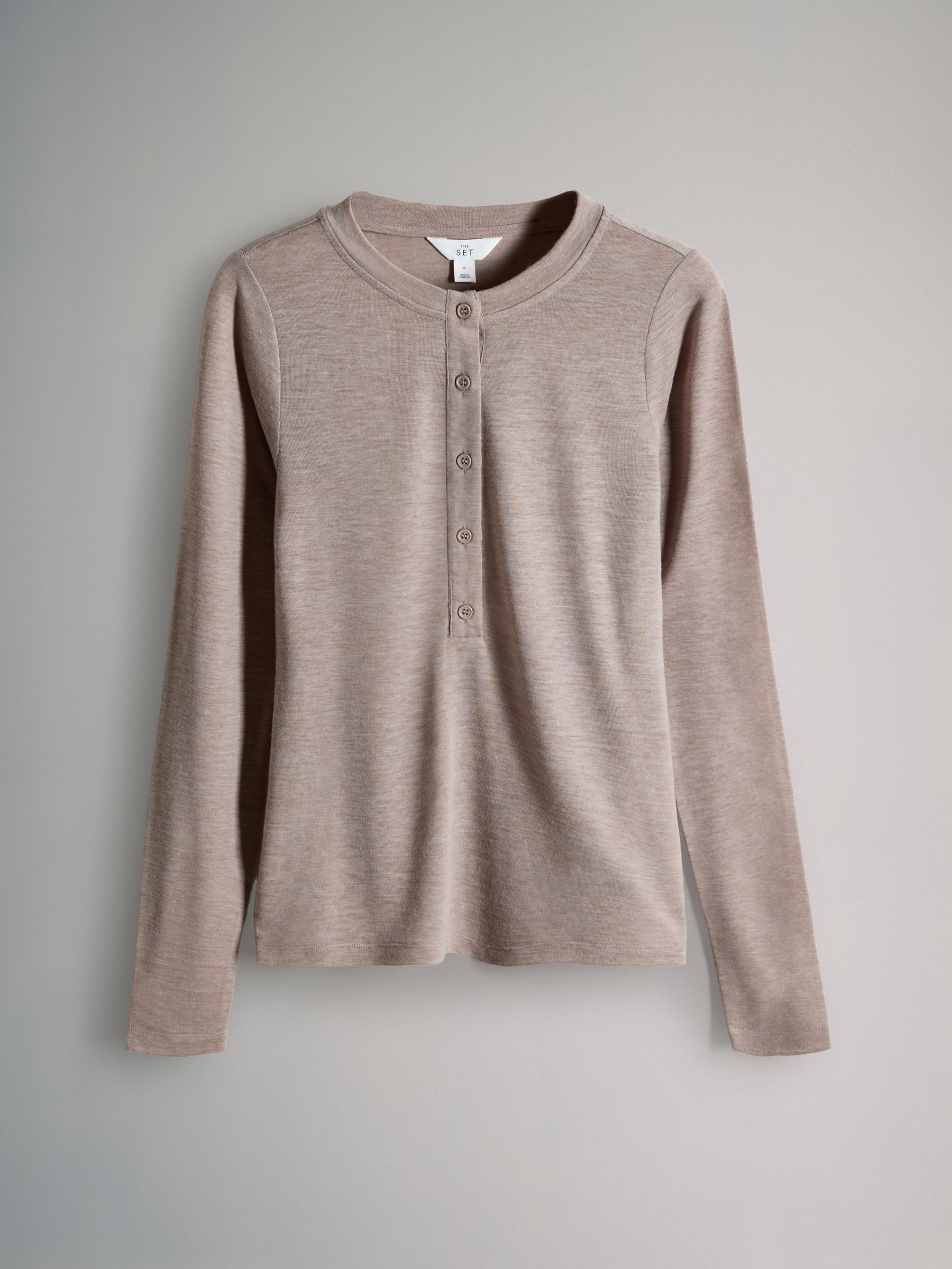 3 Pack Sheer Henley Long Sleeve Top - Image 5 of 12