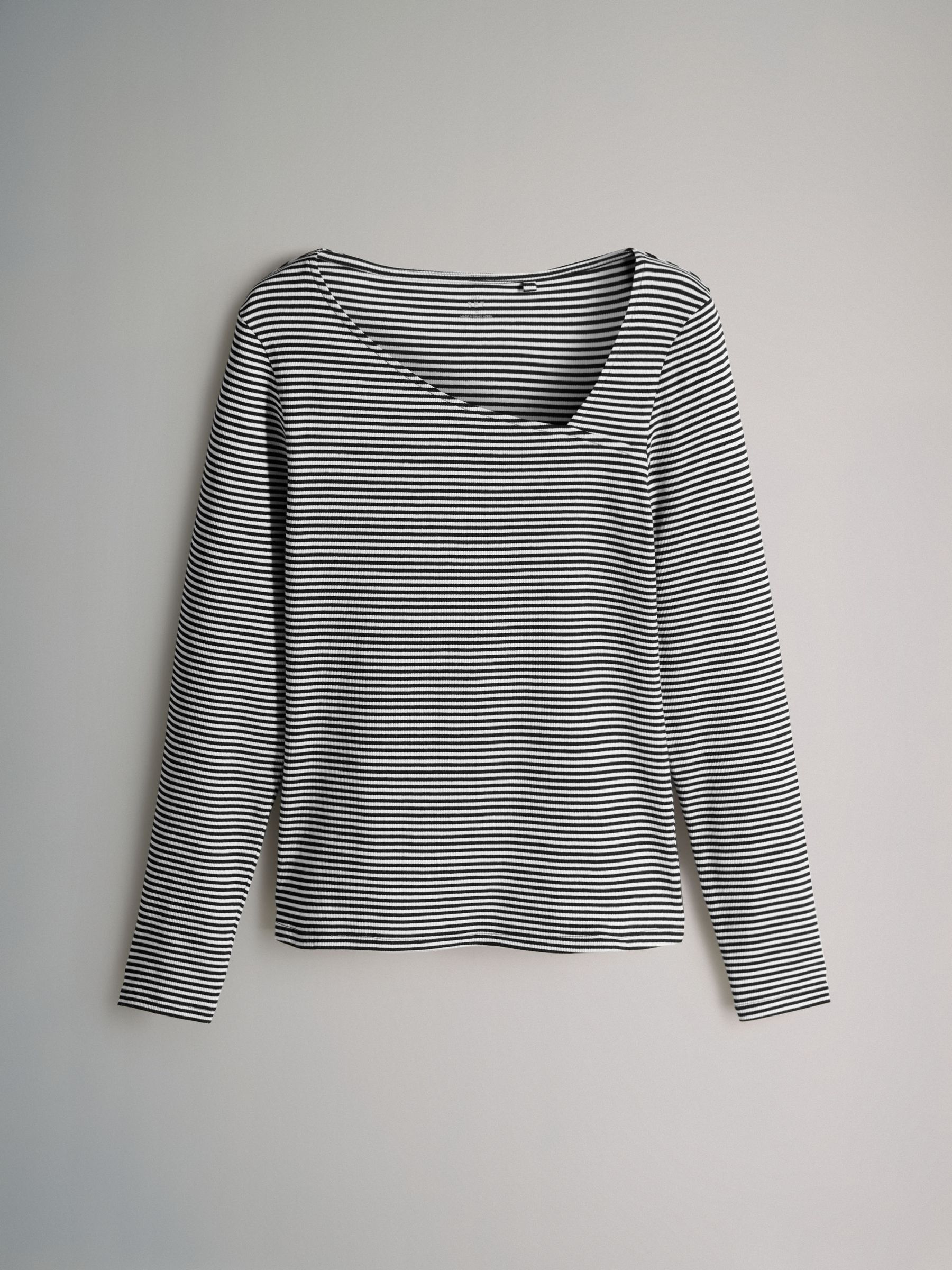 3 Pack Asymmetric Neckline Long Sleeve Ribbed T-Shirt - Image 3 of 10