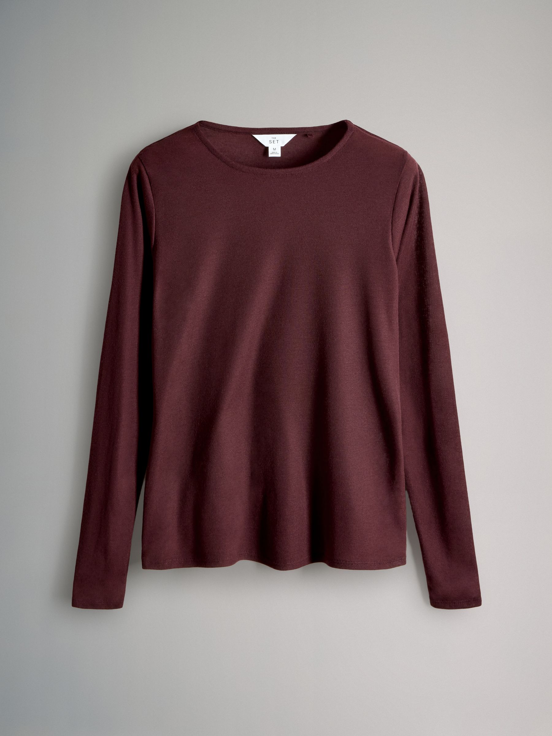 Burgundy/Black/Brown - 3 Pack Sheer Long Sleeve T-Shirts - Image 2 of 6 Burgundy/Black/Brown - 3 Pack Sheer Long Sleeve T-Shirts - Image 2 of 6