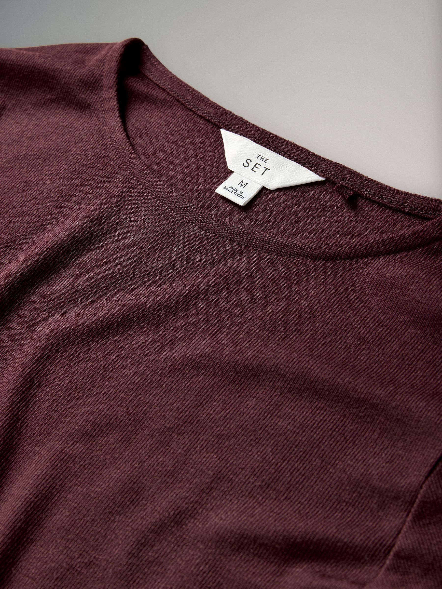 Burgundy/Black/Brown - 3 Pack Sheer Long Sleeve T-Shirts - Image 5 of 6
