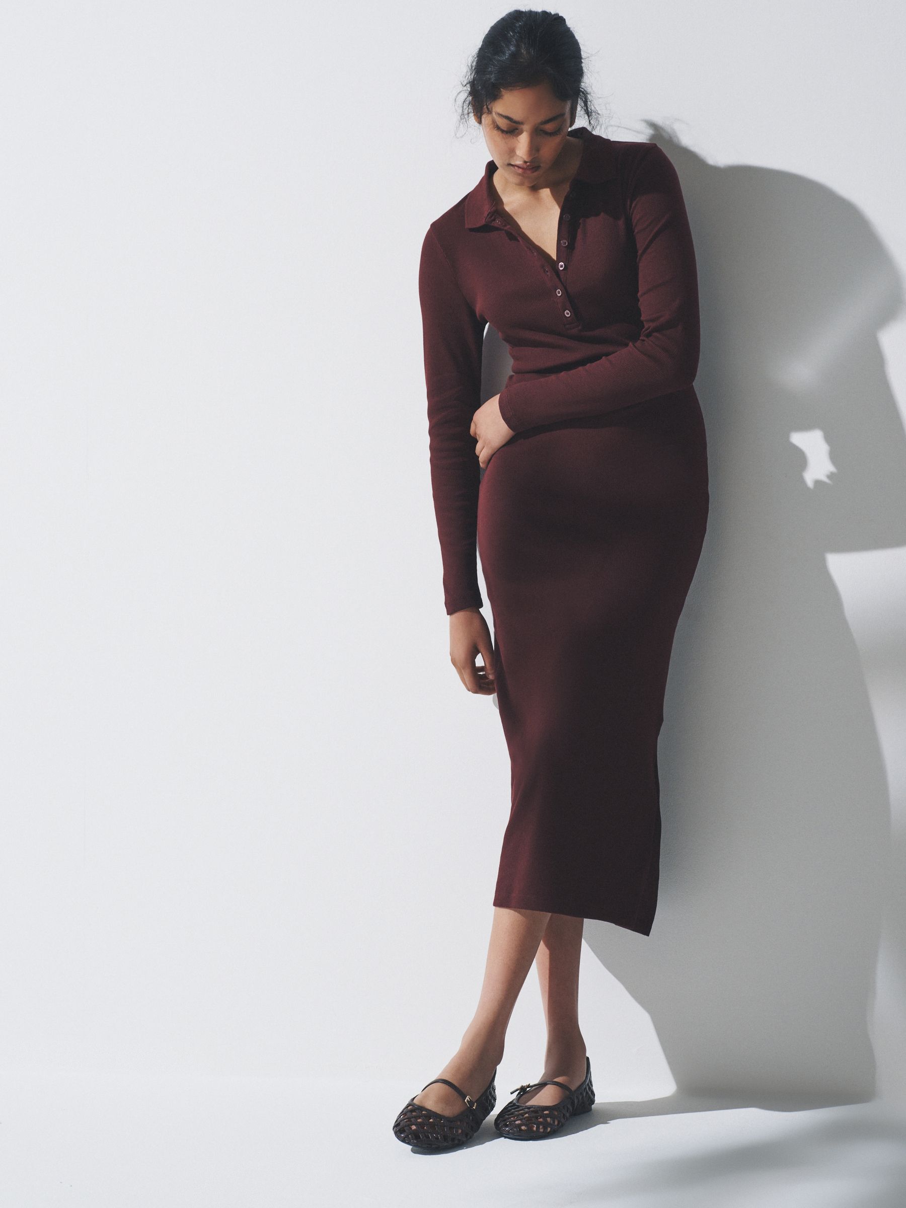 2 Pack Collared Rib Maxi Dress - Image 3 of 8