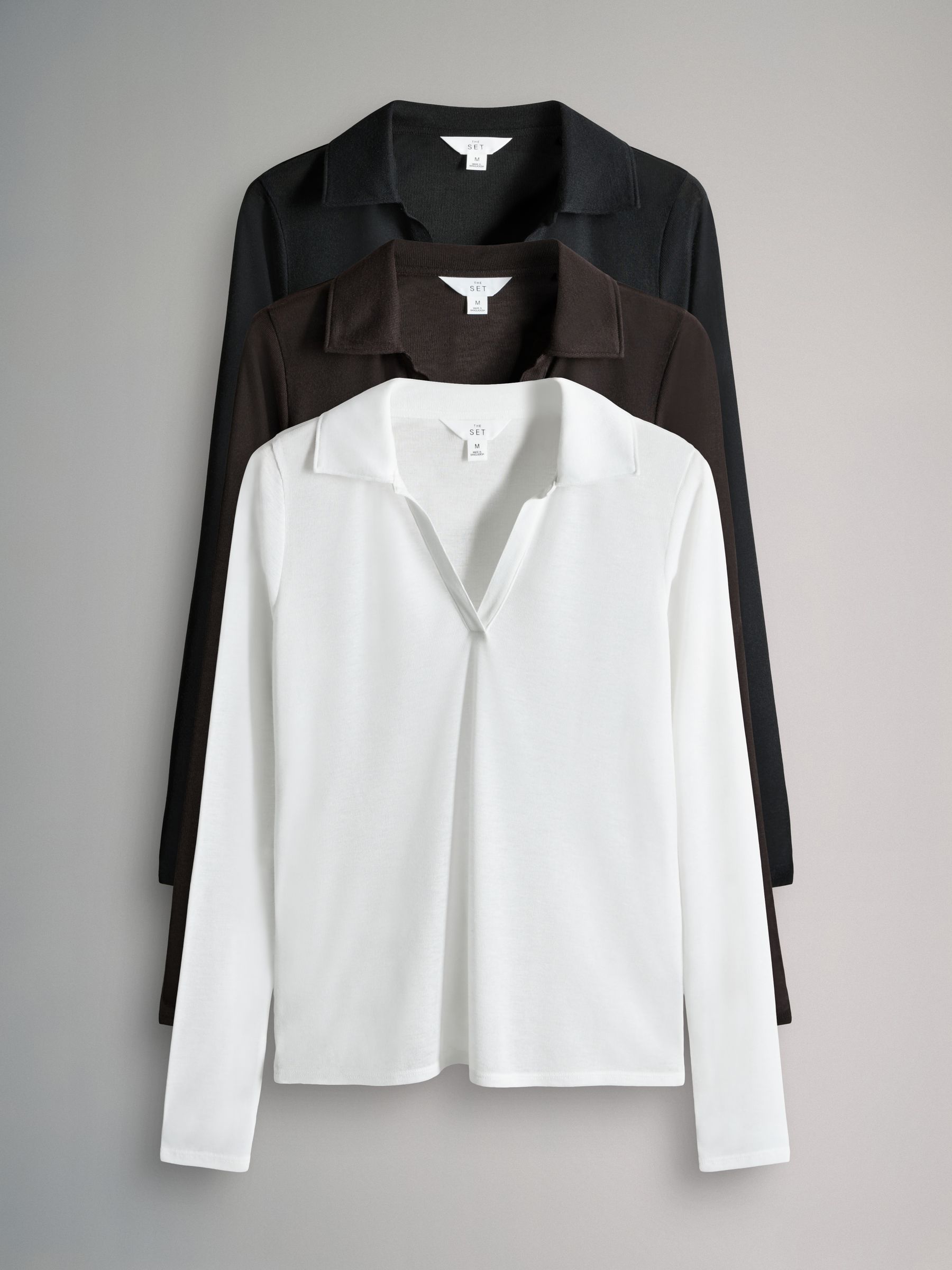3 Pack Sheer Open Collar Tops - Image 2 of 10