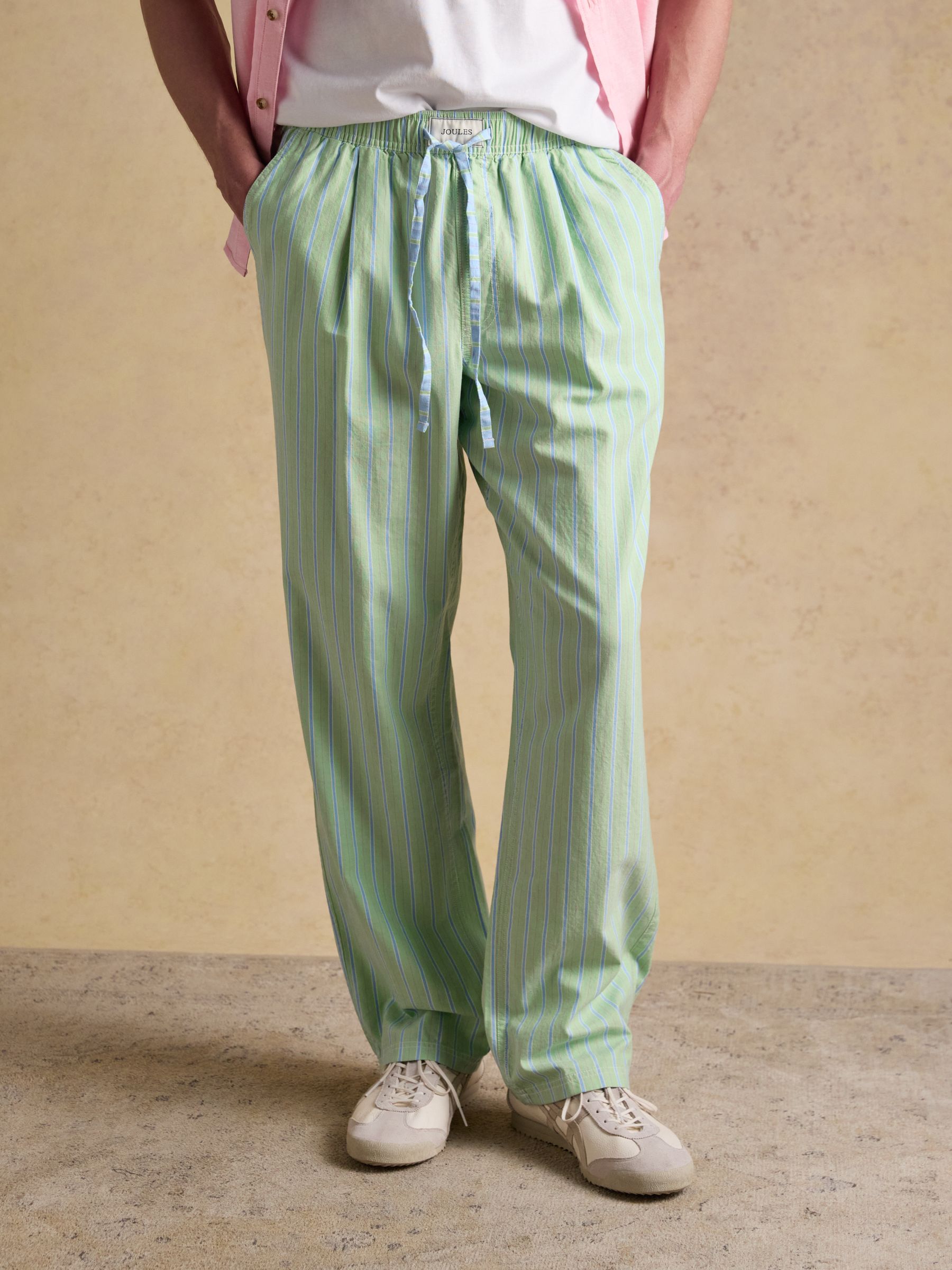 Green Cotton Relaxed Fit Trousers - Image 1 of 9