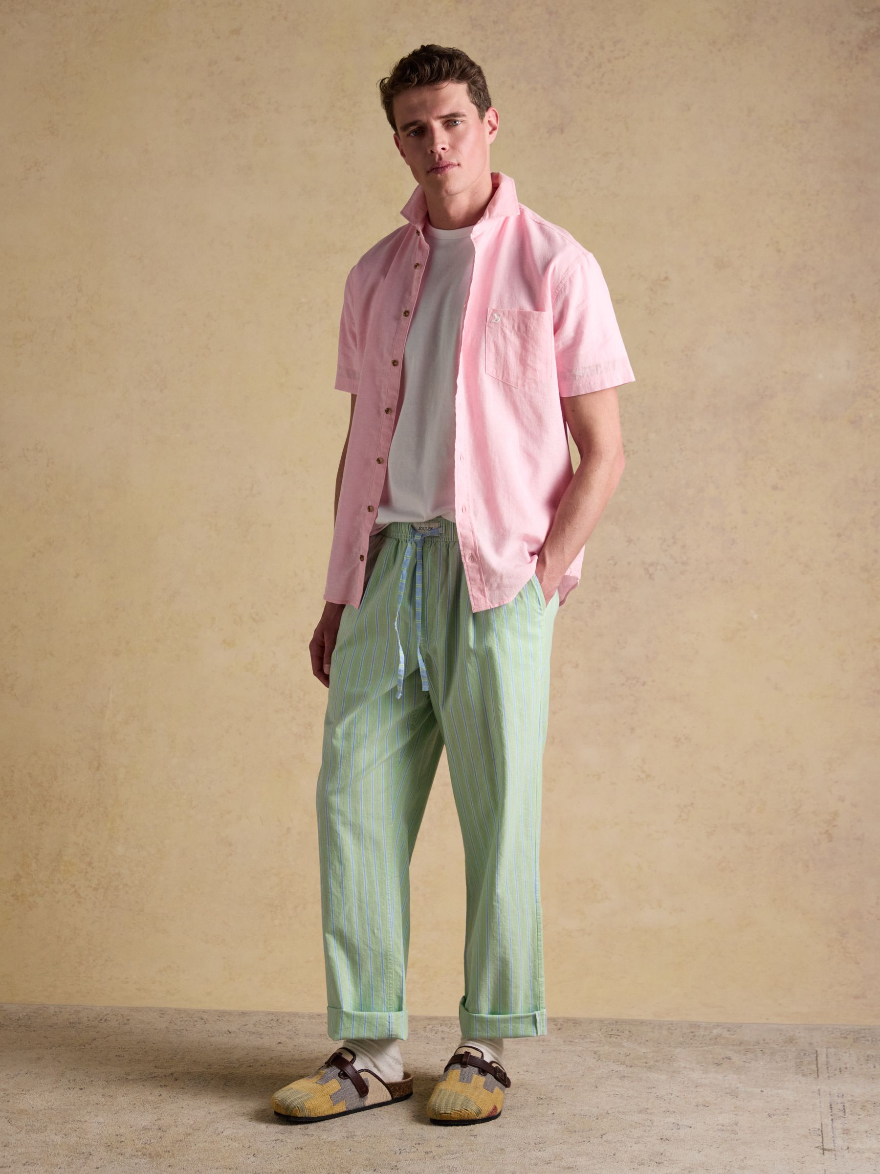 Green Cotton Relaxed Fit Trousers - Image 7 of 9