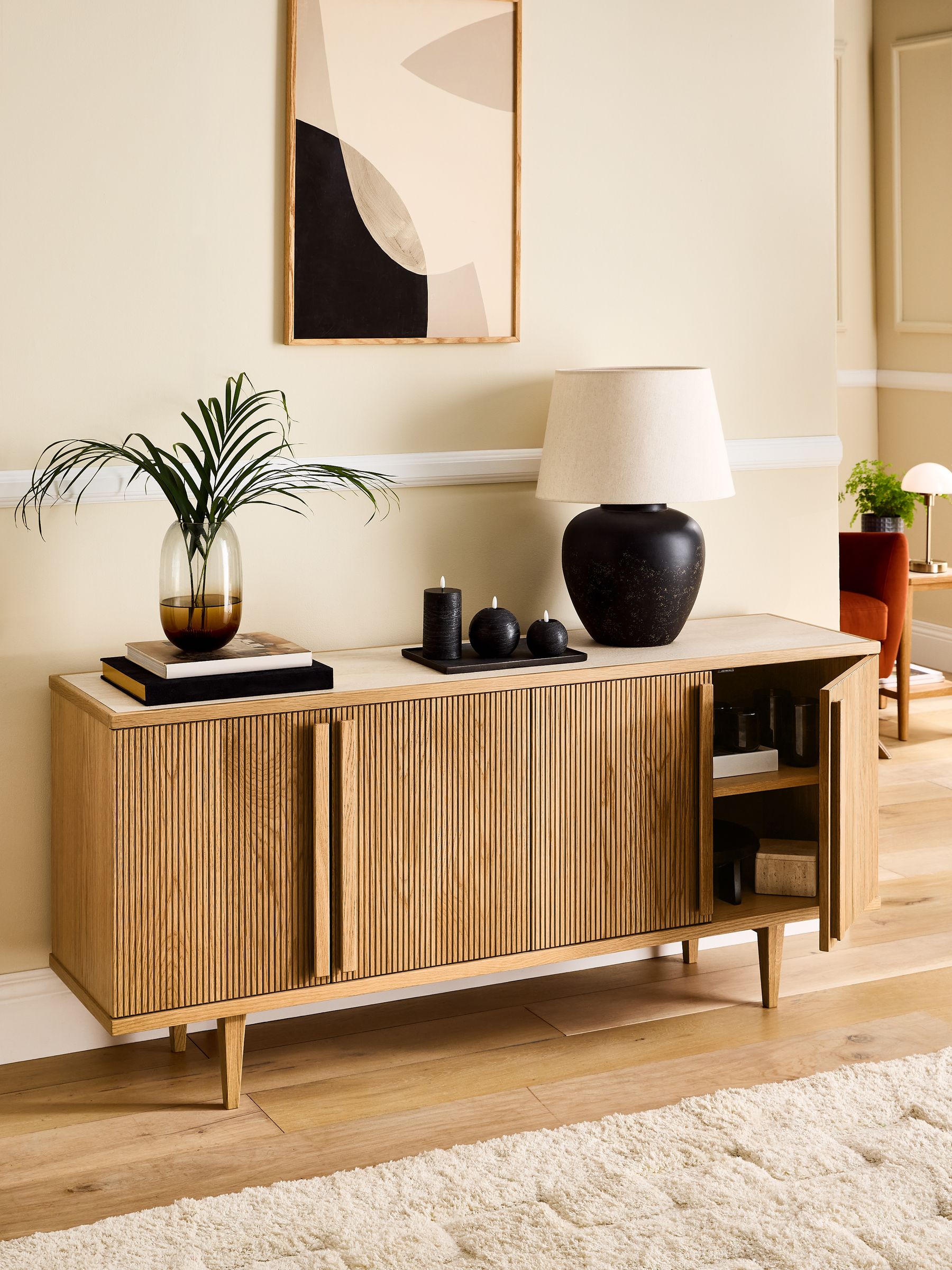 Brunswick Large Sideboard in Ribbed Oak - Image 3 of 9