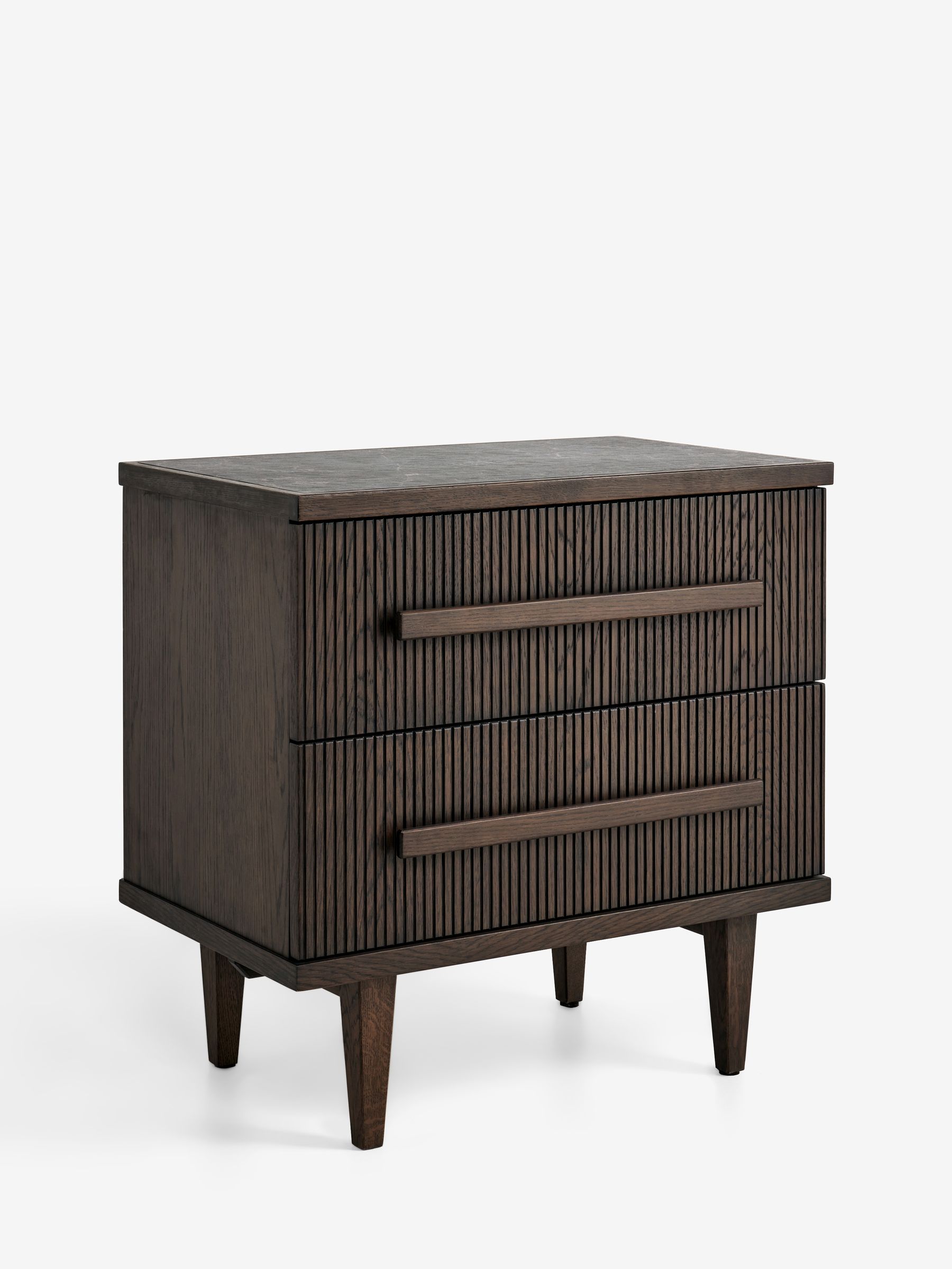 Next Ribbed Dark Oak Brunswick 2 Drawer Bedside Table - Image 6 of 6 Next Ribbed Dark Oak Brunswick 2 Drawer Bedside Table - Image 6 of 6