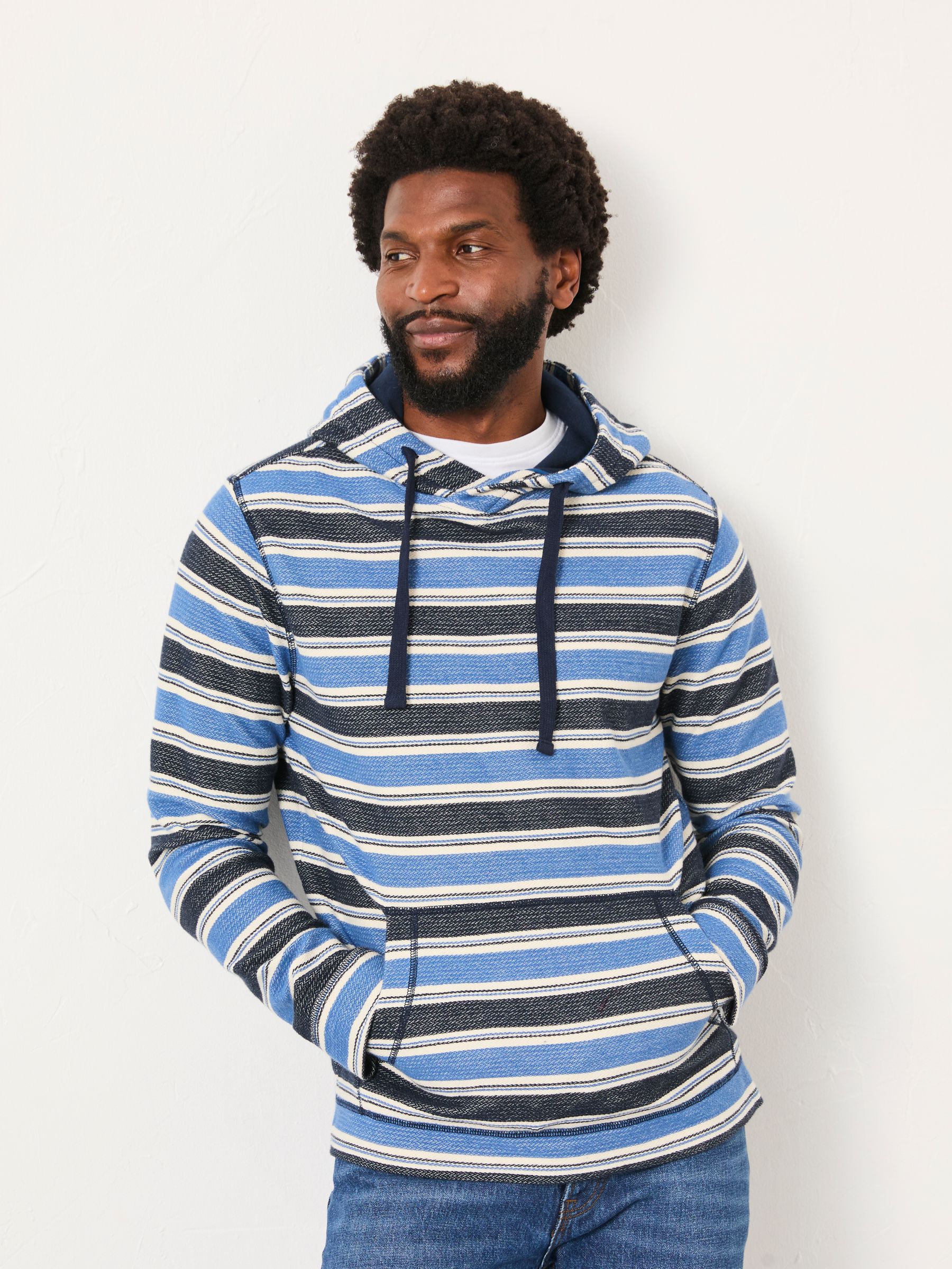 Trescowe Blue/Navy Stripe Hoodie - Image 1 of 6