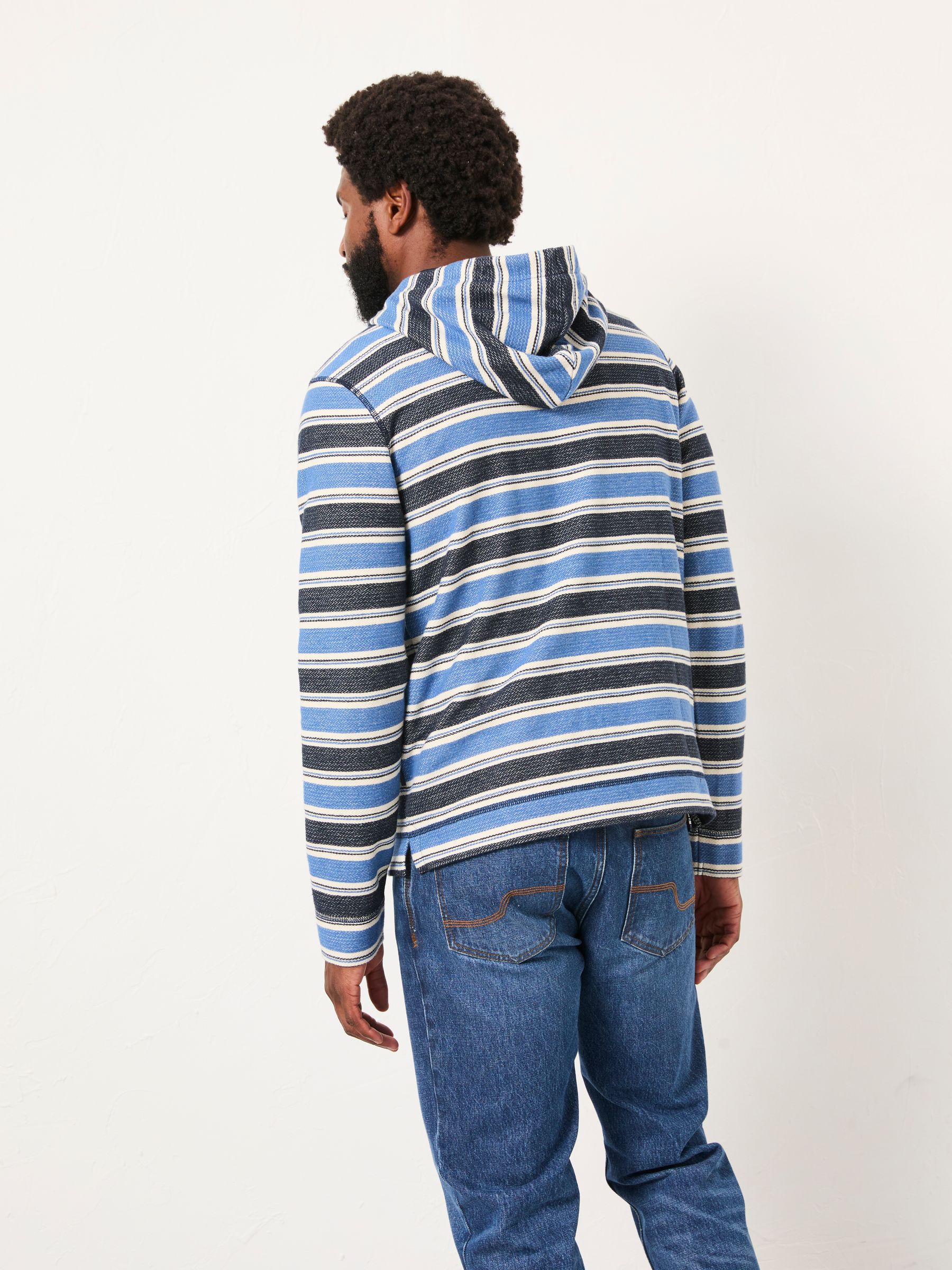 Trescowe Blue/Navy Stripe Hoodie - Image 2 of 6 Trescowe Blue/Navy Stripe Hoodie - Image 2 of 6