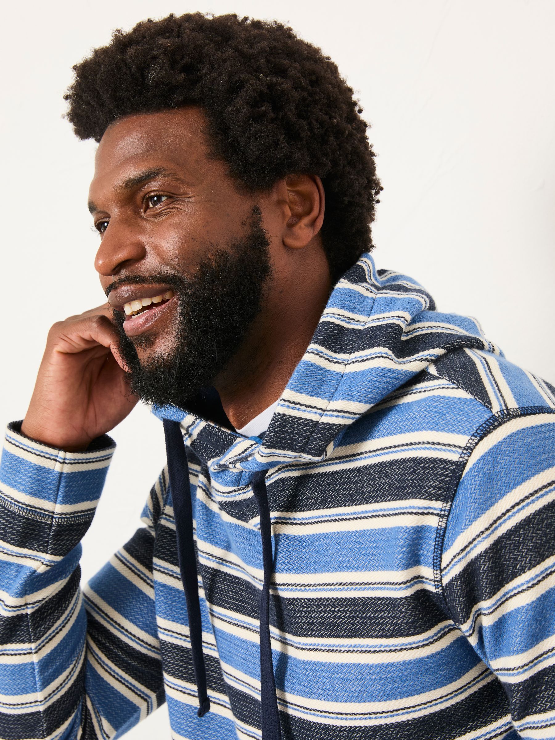 Trescowe Blue/Navy Stripe Hoodie - Image 3 of 6