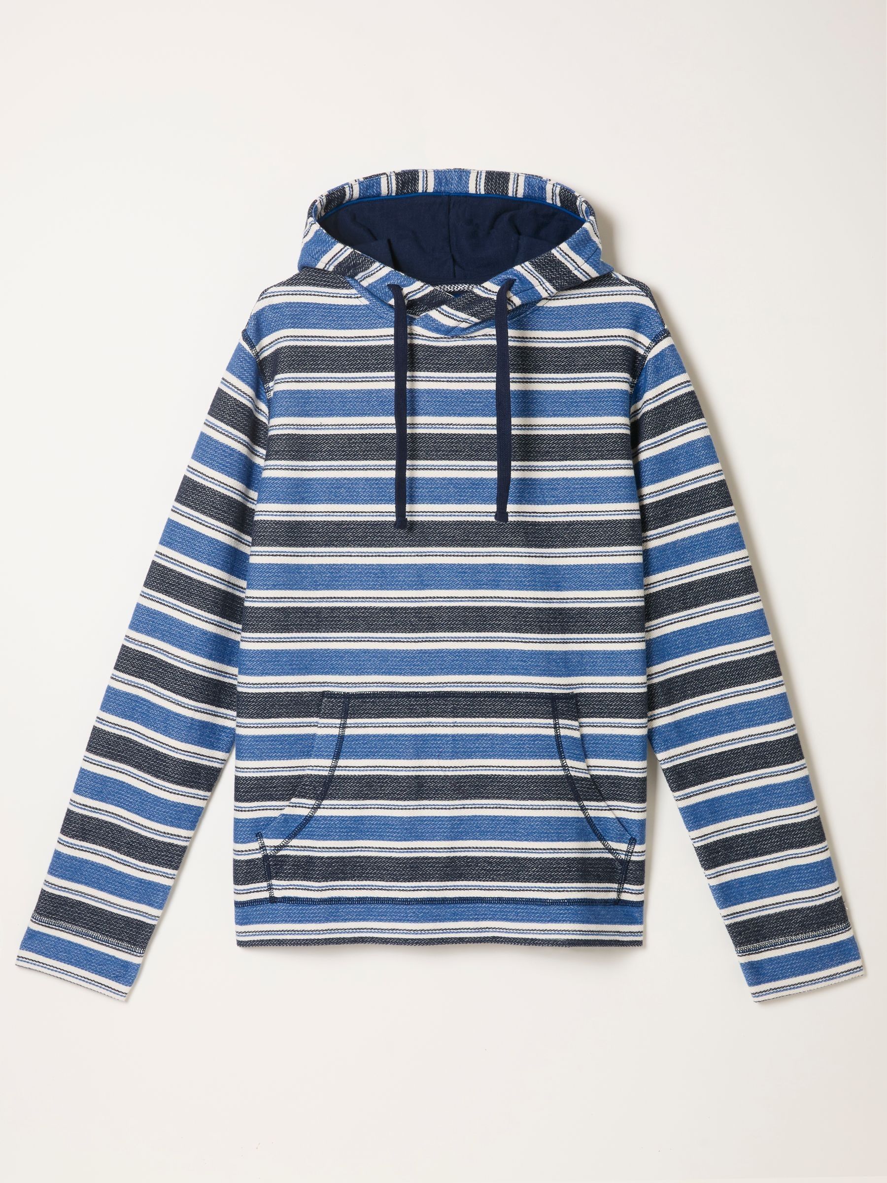 Trescowe Blue/Navy Stripe Hoodie | FatFace USA