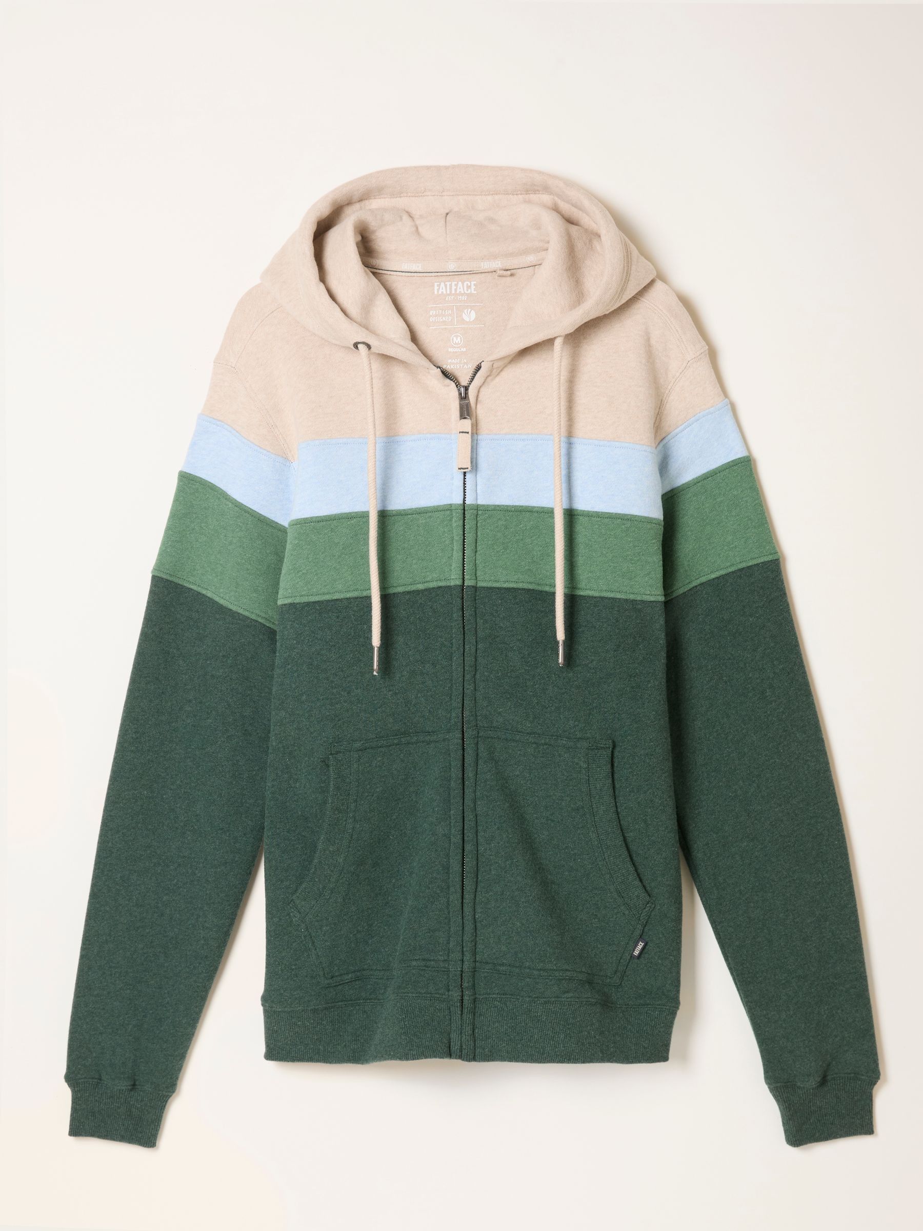 Brooke Green Cut And Sew Zip Through Hoody - Image 1 of 1