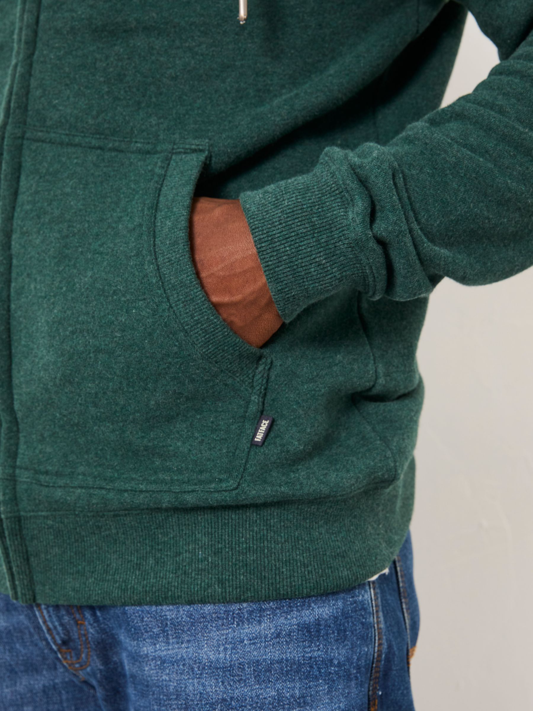 Brooke Green Cut And Sew Zip Through Hoody - Image 4 of 5