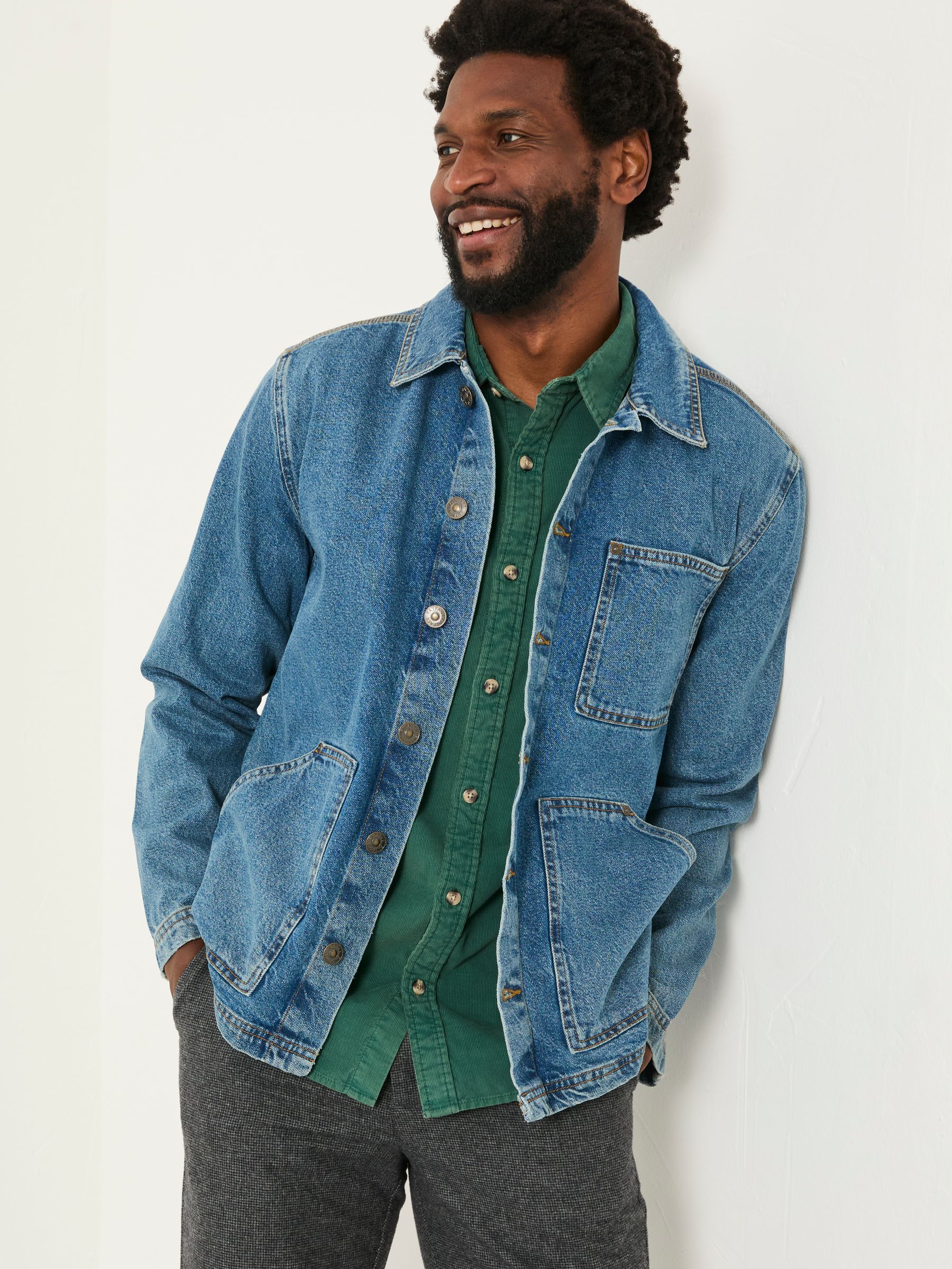 Indigo Blue Denim Worker Jacket | FatFace