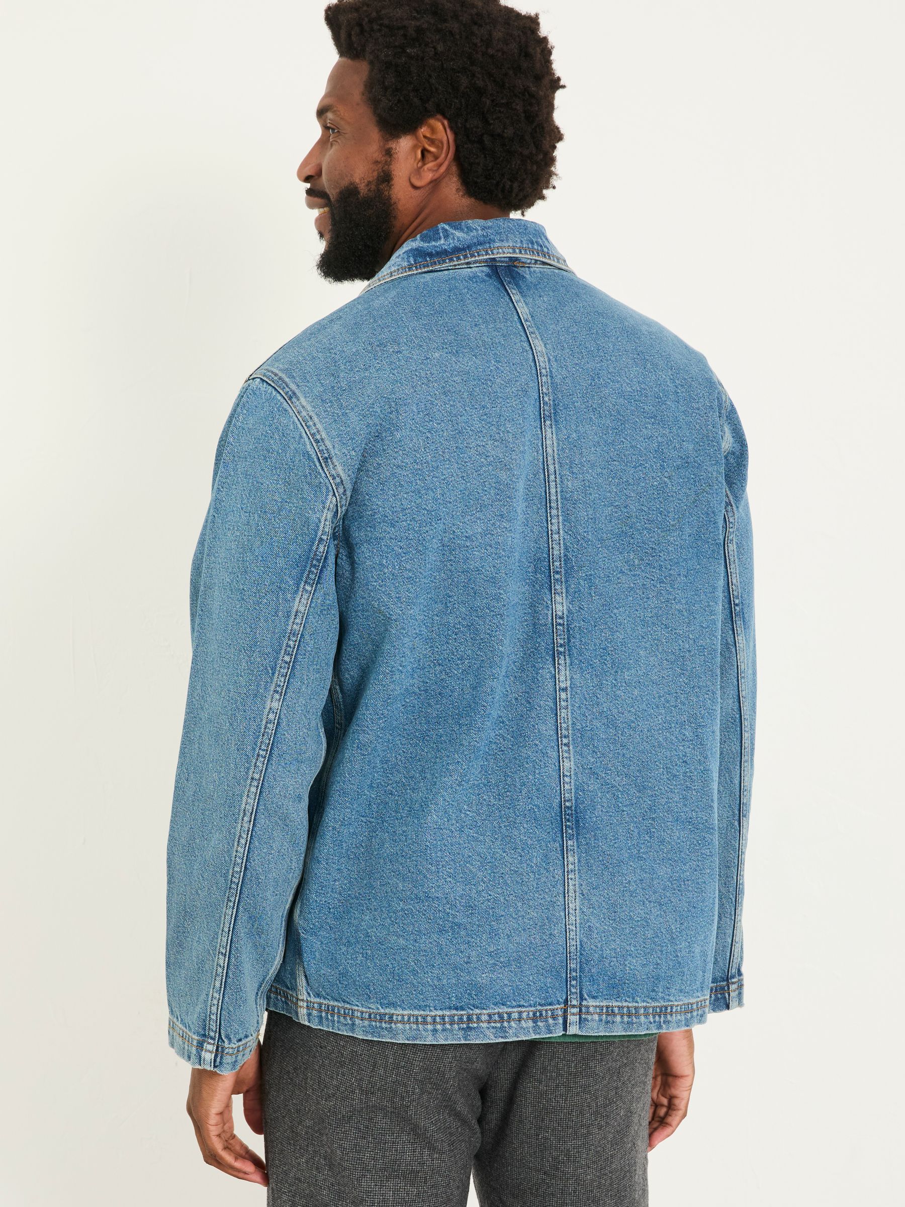 Indigo Blue Denim Worker Jacket - Image 3 of 6