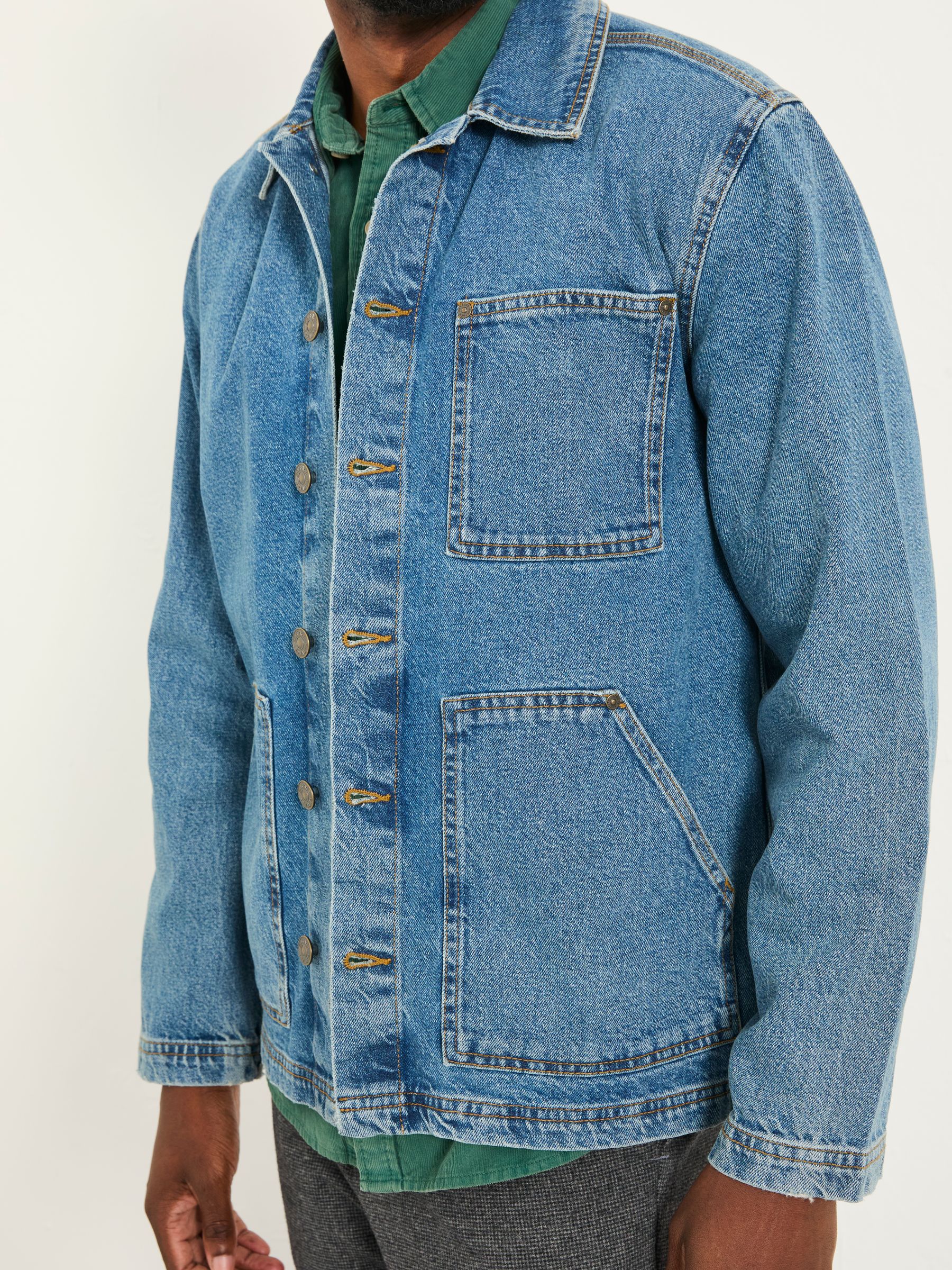 Indigo Blue Denim Worker Jacket - Image 4 of 6