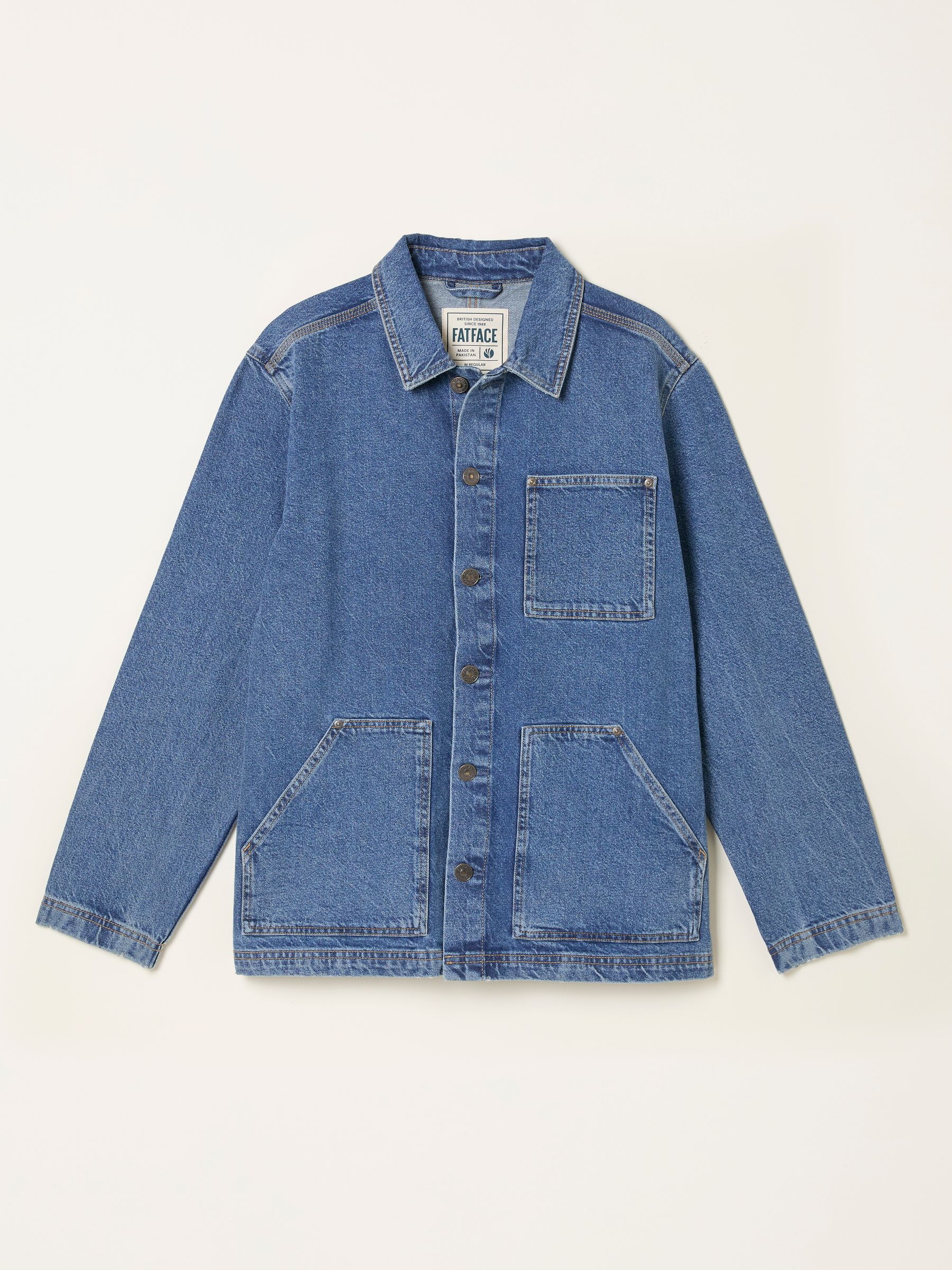 Indigo Blue Denim Worker Jacket | FatFace