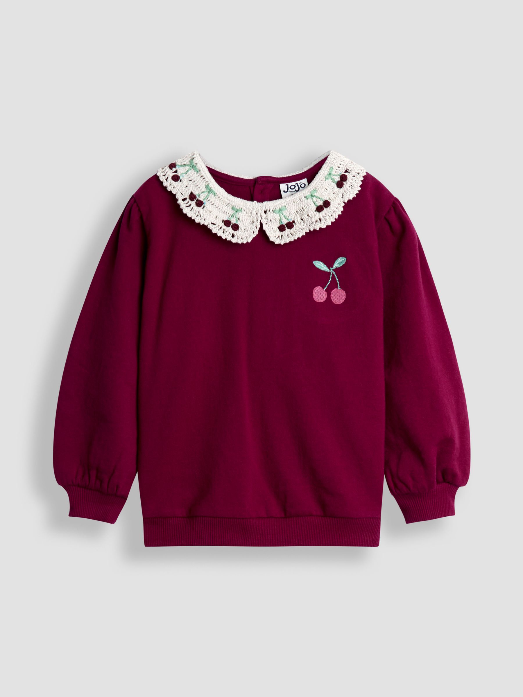 Purple Cherry Crochet Collar Sweatshirt & Legging Set - Image 2 of 6