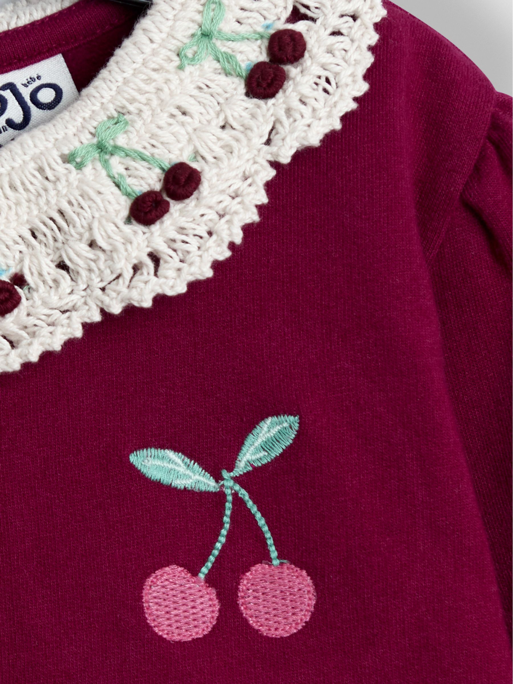 Purple Cherry Crochet Collar Sweatshirt & Legging Set - Image 6 of 6