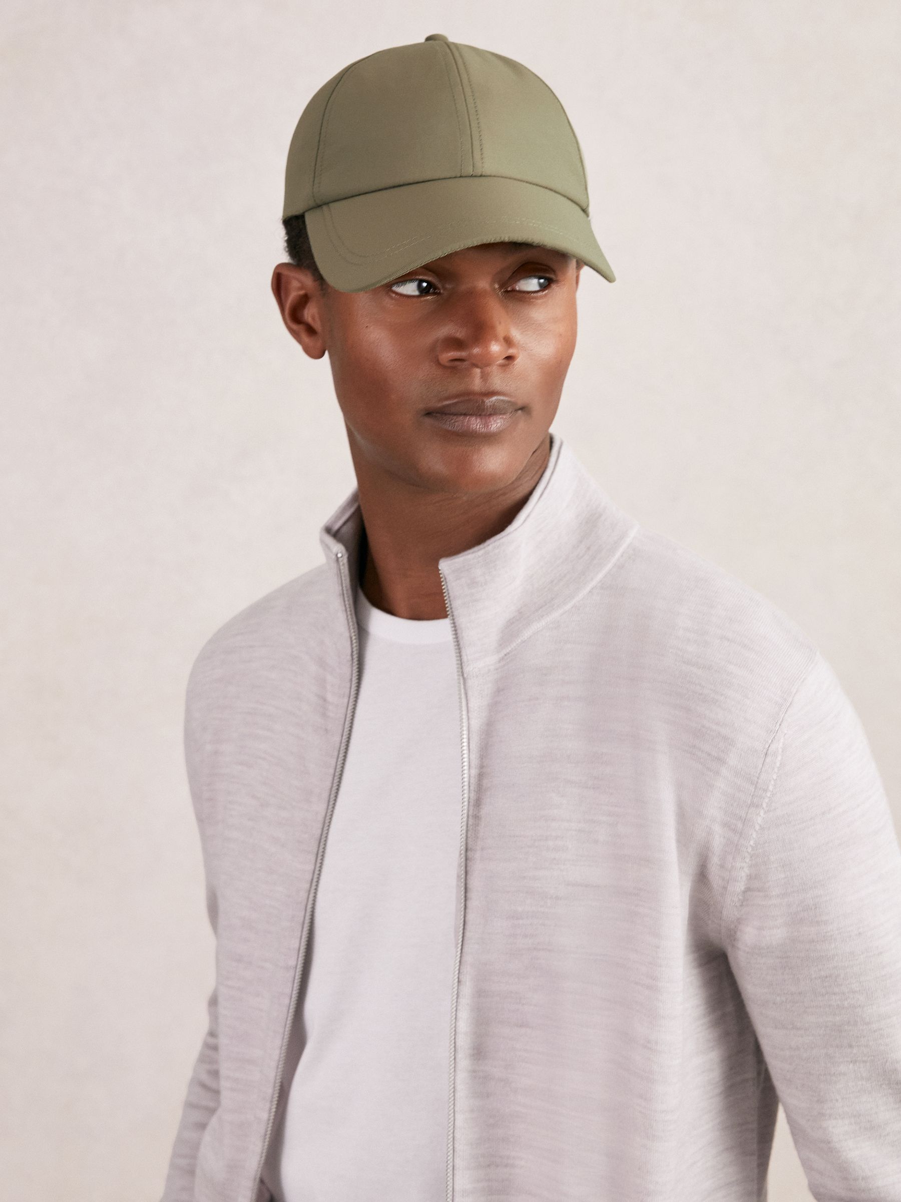 Embroidered-Logo Tech Baseball Cap in Sage Green - Image 2 of 5