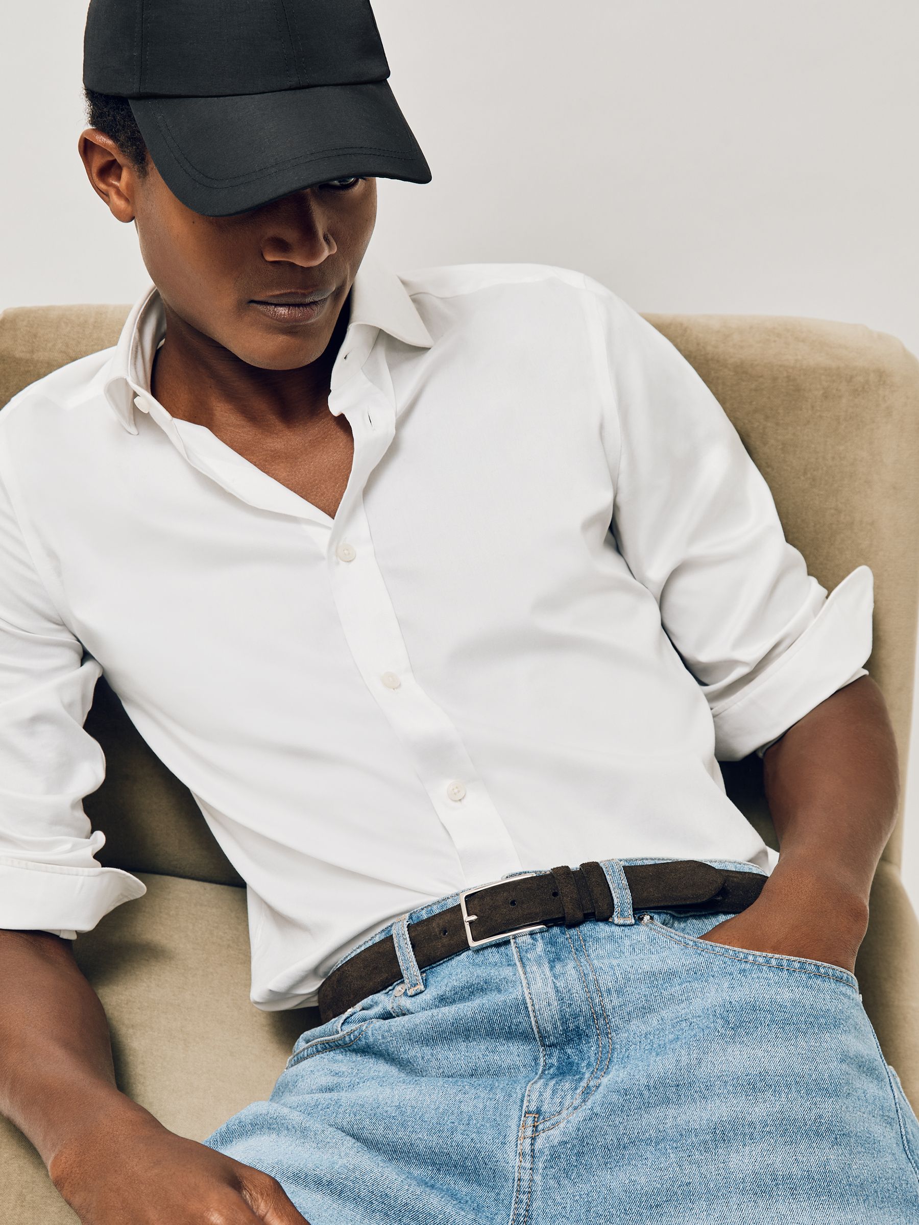 Embroidered-Logo Tech Baseball Cap in Black - Image 1 of 5